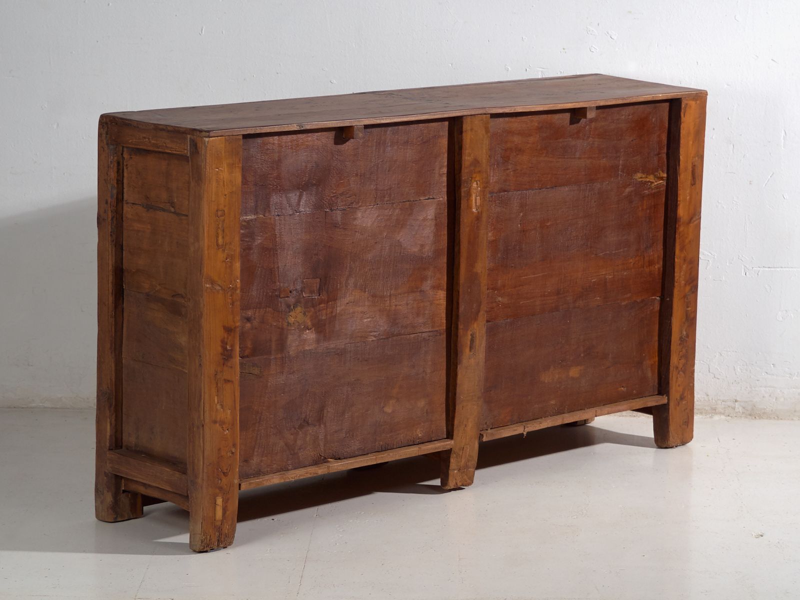 photo for sale Tall Chinese Sideboard In Carved Pine With Geometric Panels – Gansu, Circa 1930