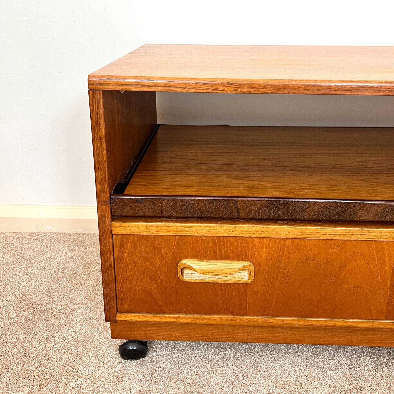 G Plan Mid Century Teak Media Unit , Tv Trolley With Storage photo for sale