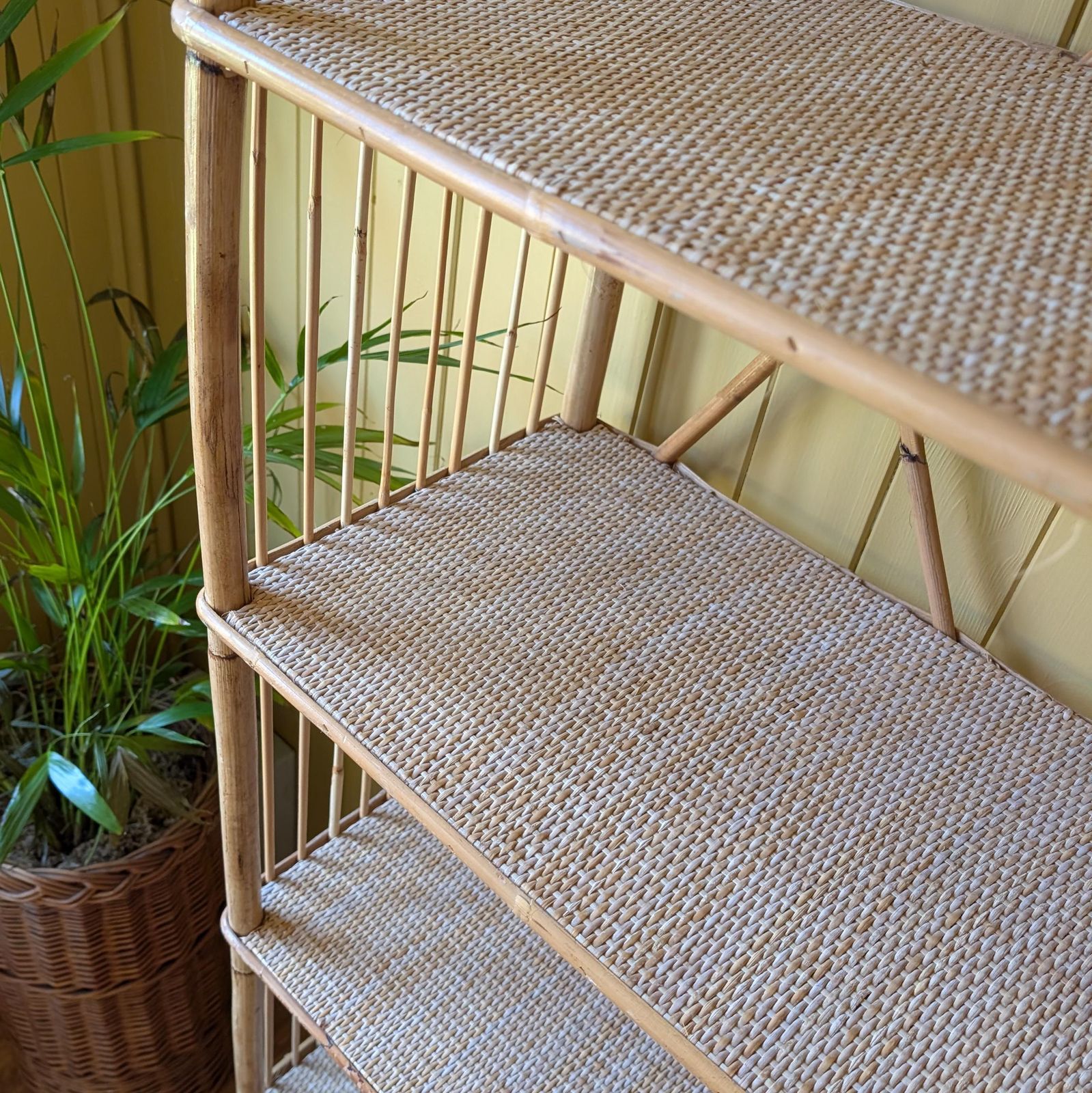 Mid Century Bamboo And Rattan Shelves photo for sale