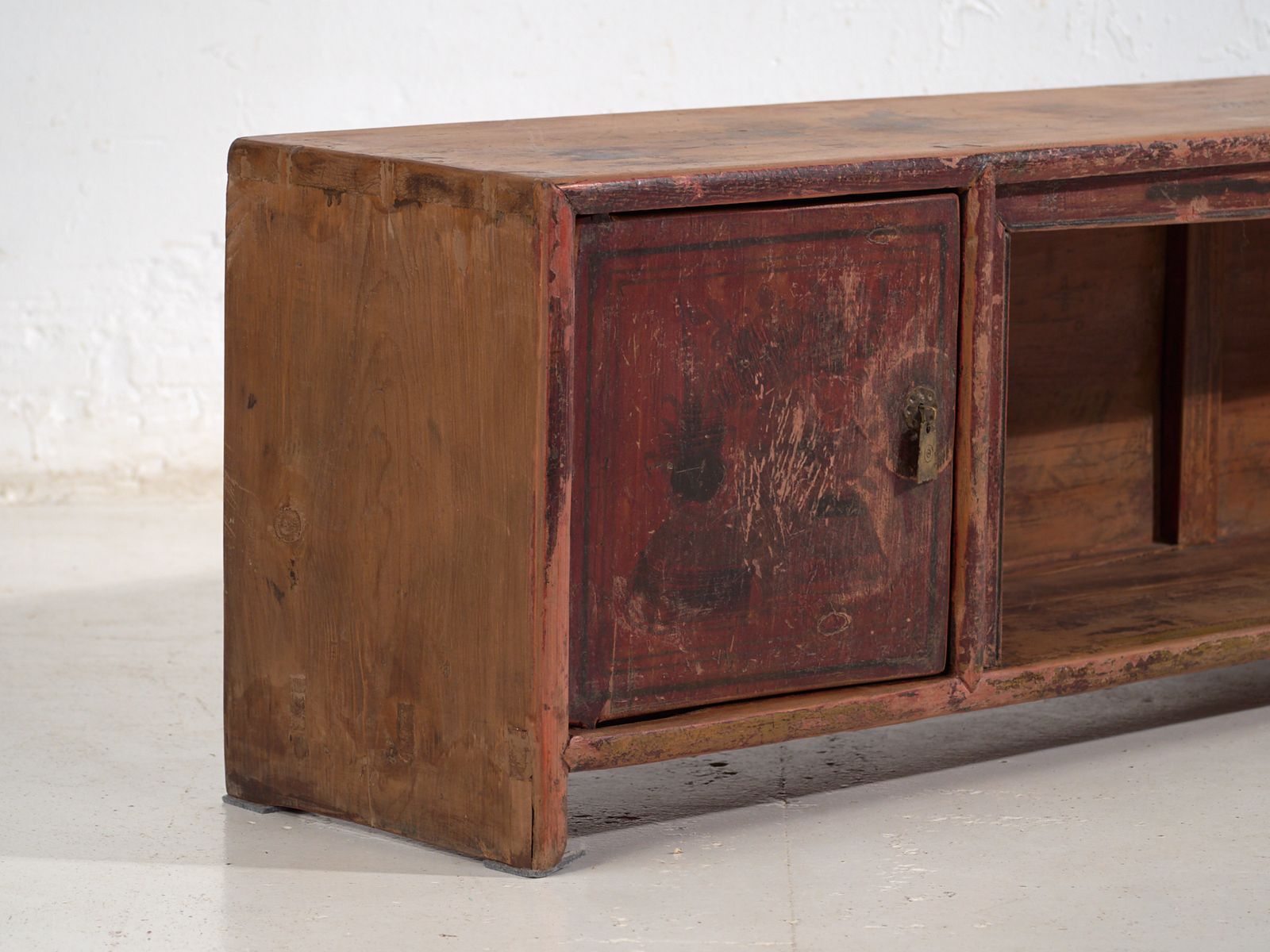 Antique Low Sideboard In Pine Wood – China, Circa 1930 photo for sale