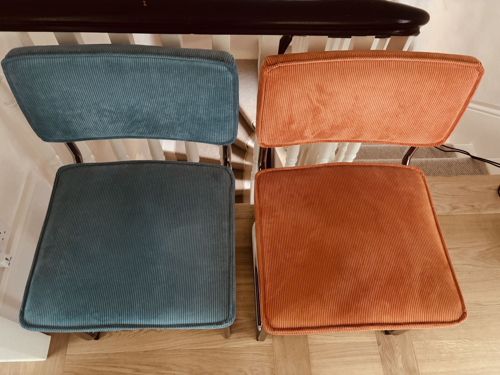 Pair Of Zuiver Ridge Cantilever Dining Chairs, Immaculate Condition photo furniture
