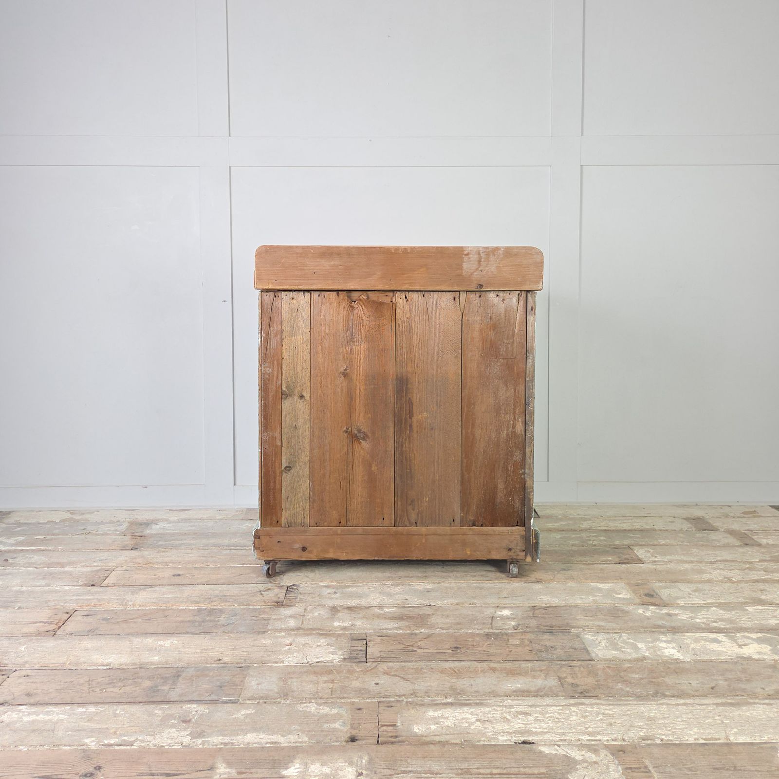 photo for sale Antique Pine Painted Chest Of Drawers With Three Drawers And Castors