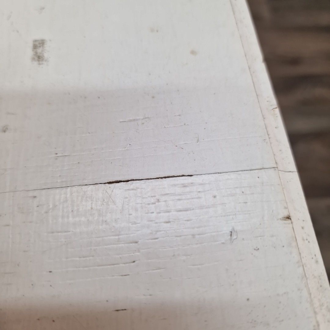 Vintage Painted Side Table Small Square Occasional White Retro Wooden Plant photo buy
