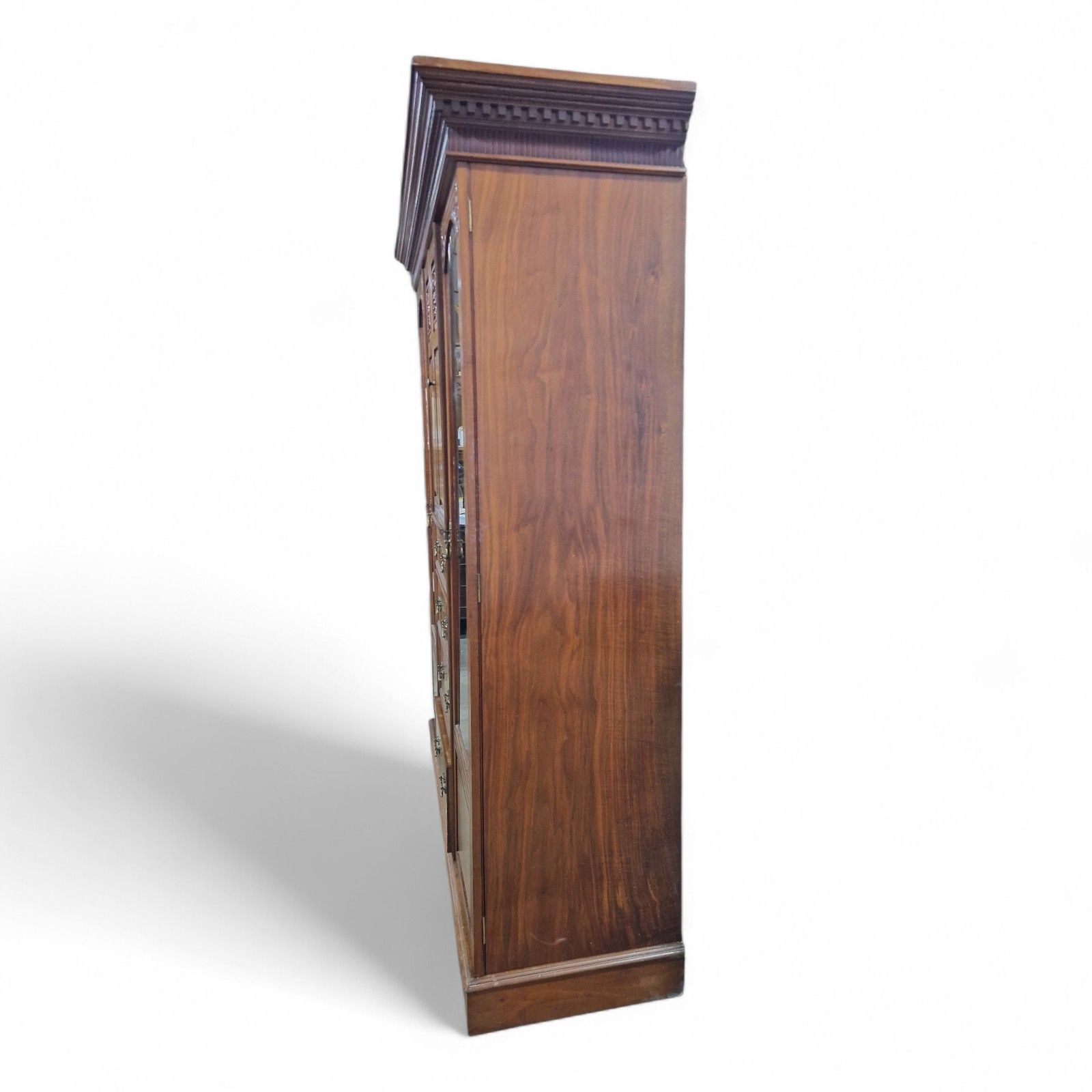 Victorian Combination Wardrobe Antique Carved Walnut Large Triple Wardrobe photo vintage