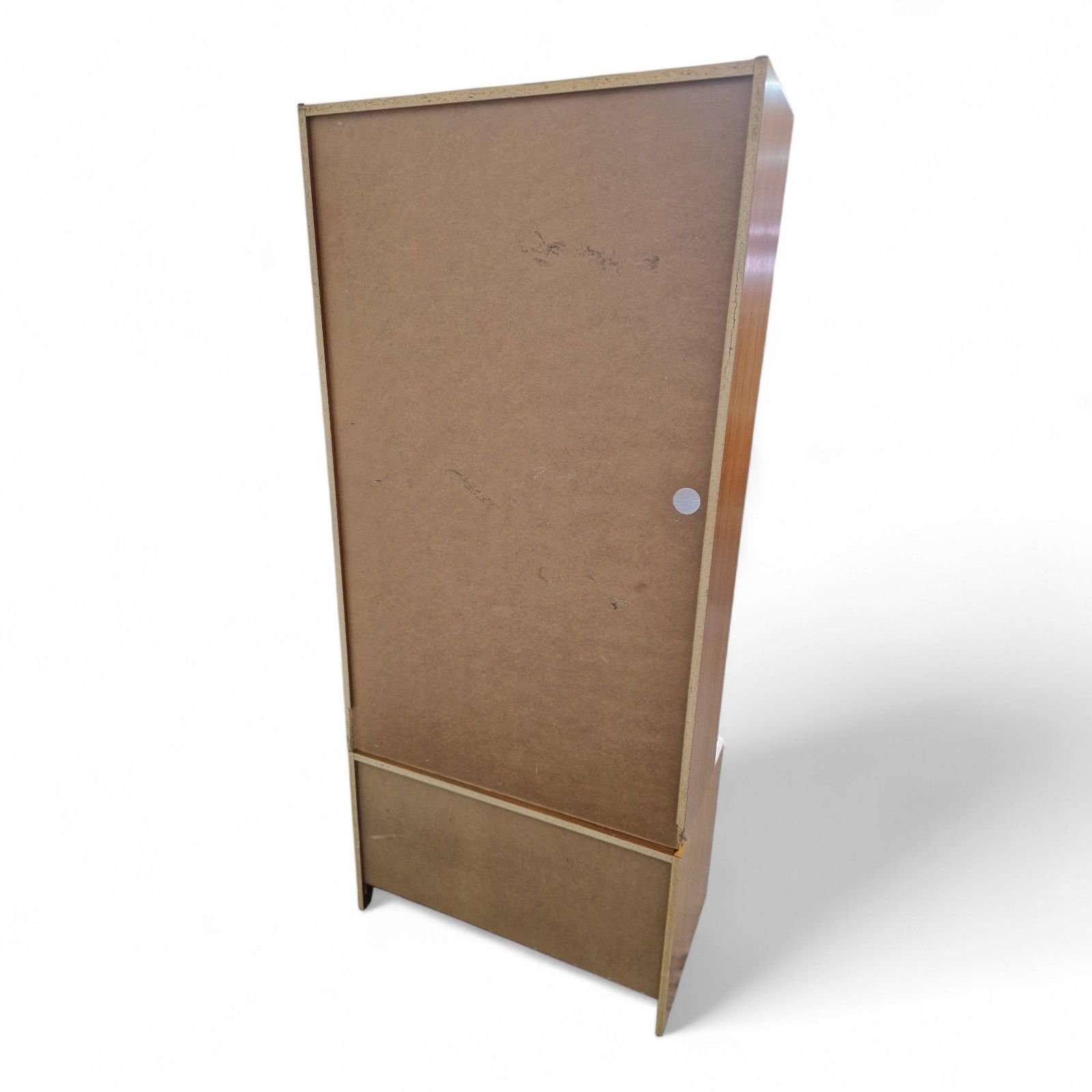 photo vintage Vintage Bookcase Cabinet Tall Retro Sliding Door Cupboard Storage Shelving
