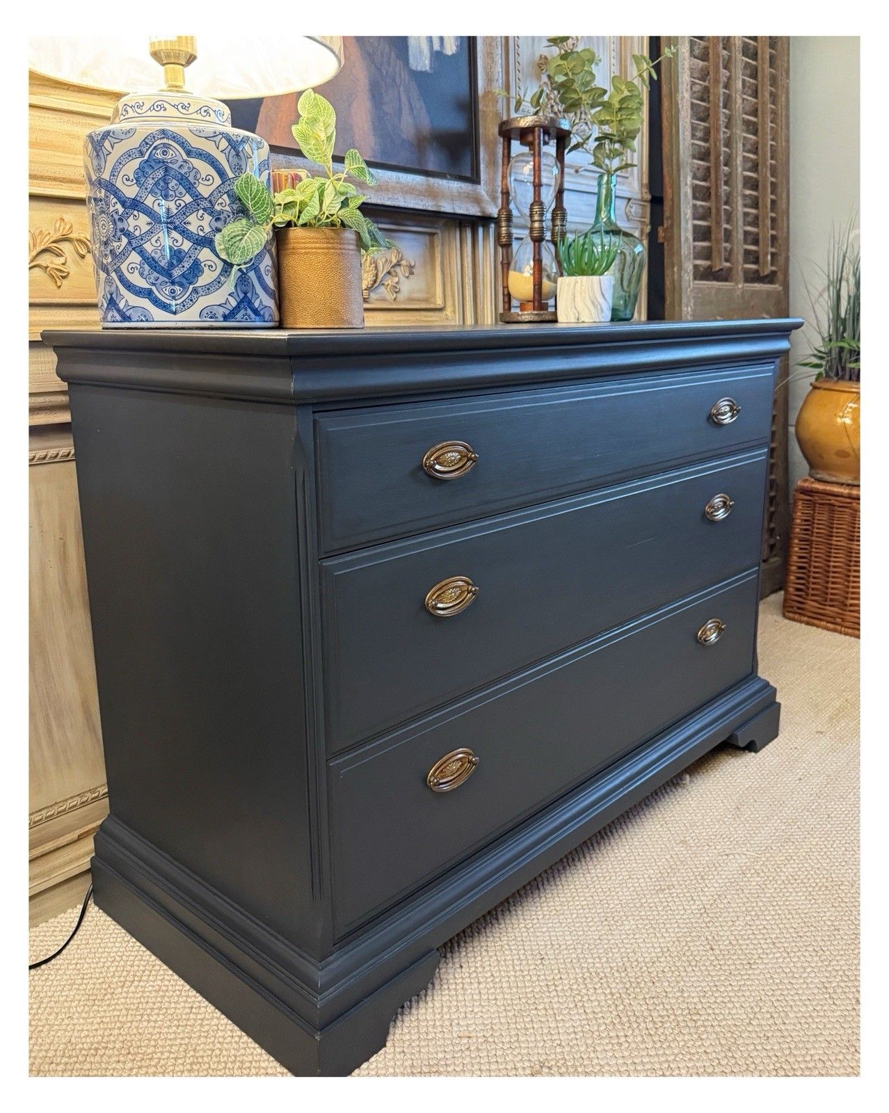 Antique Style Chest Of Drawers In Railings By Farrow & Ball Delivery Available photo furniture