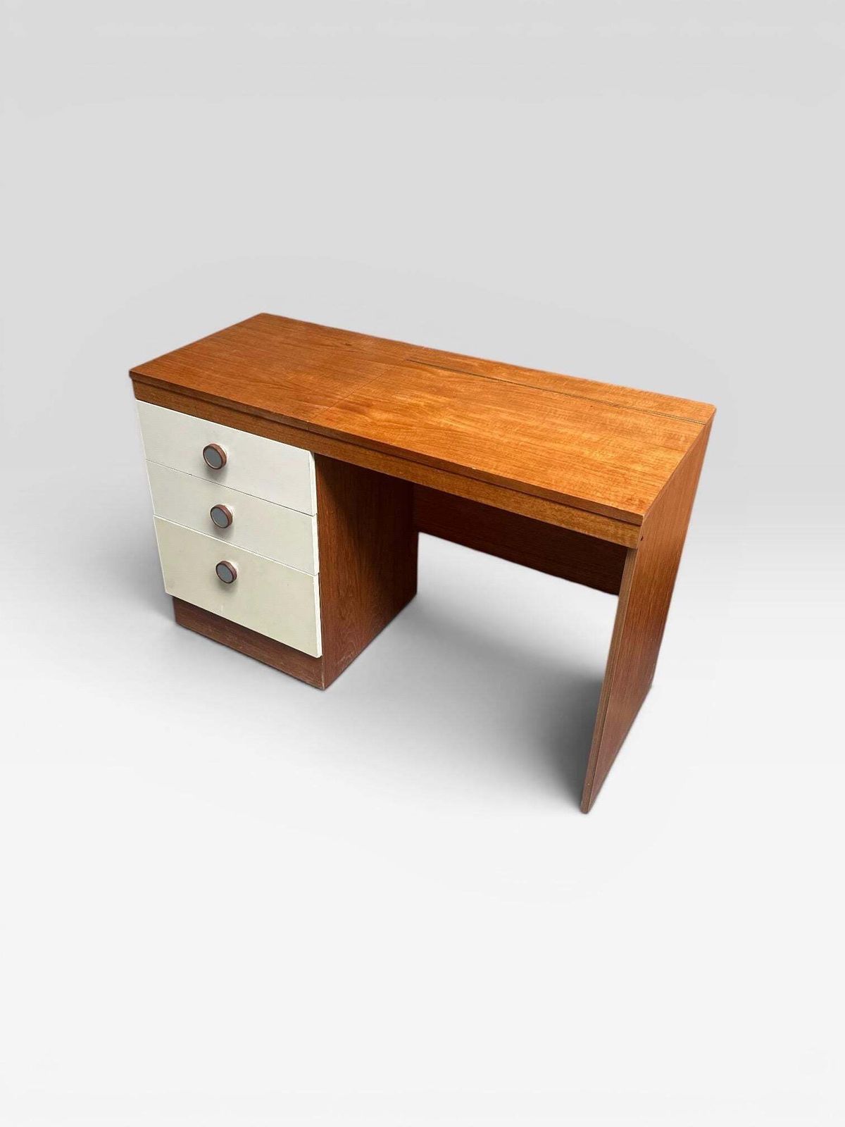 Mid Century Uniflex “F Range” Teak Dressing Table, C.1960s (With Original Advert)