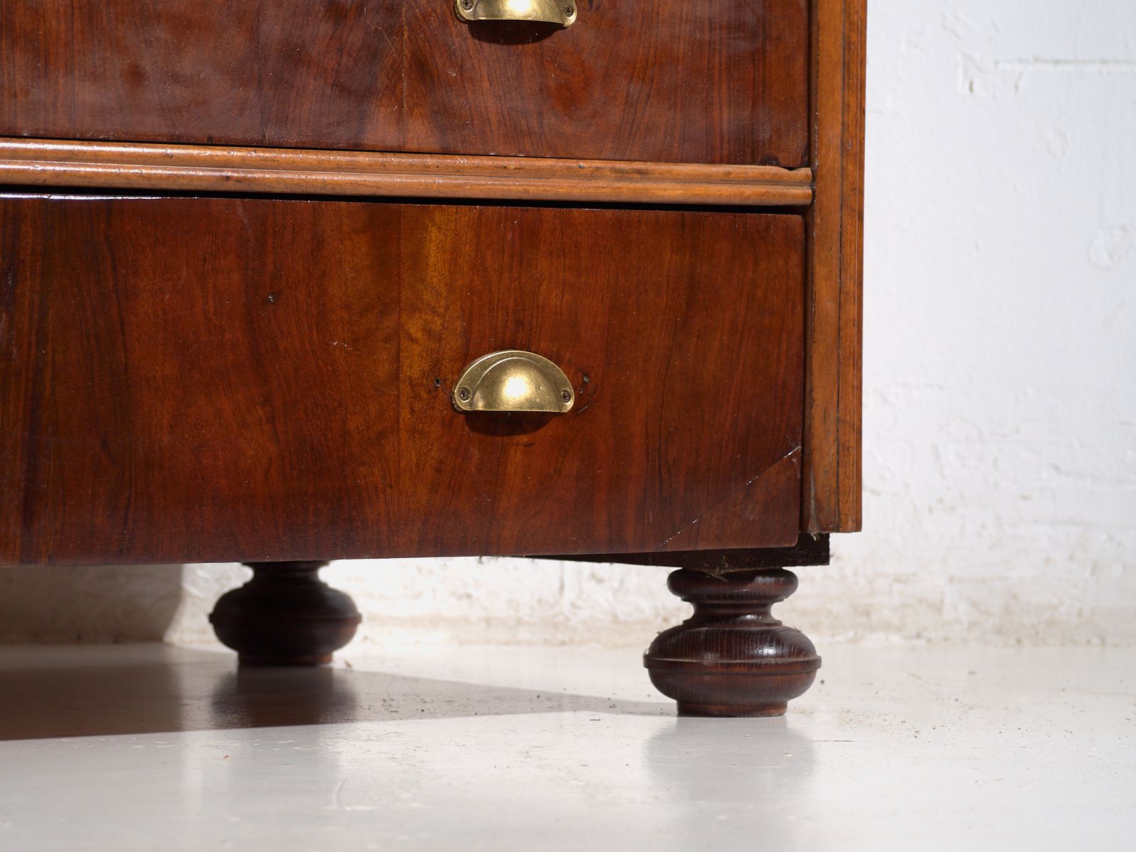 Antique Pine Chest Of Drawers With Four Drawers And Brass Handles – Central Europe, Circa 1900 photo furniture