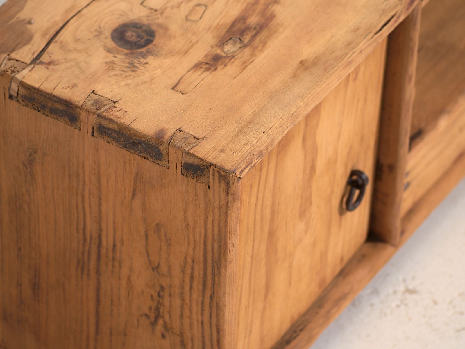 Low Chinese Cabinet In Stripped Wood – China, Qing Dynasty, Circa 1900 photo Furniture