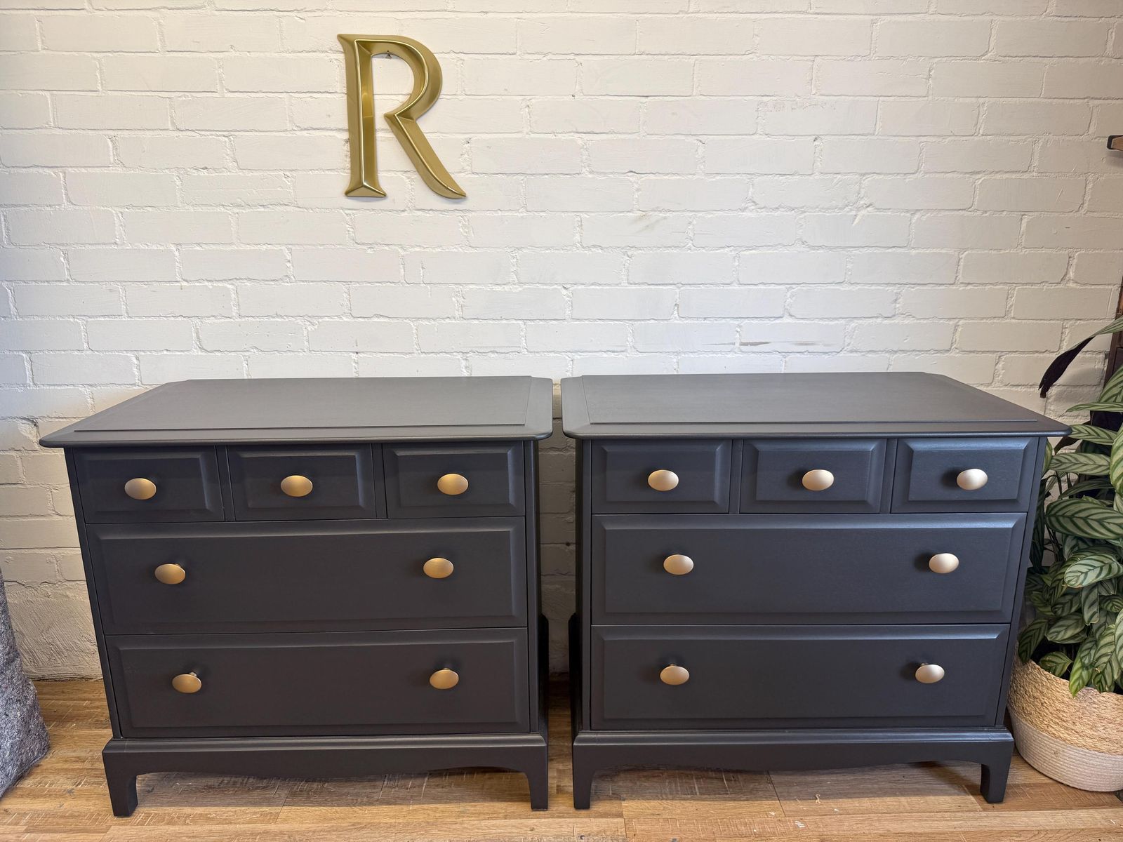 Stag Minstrel Black 3 Over 2 Chest Of Drawers / Bedsides Painted Black photo furniture