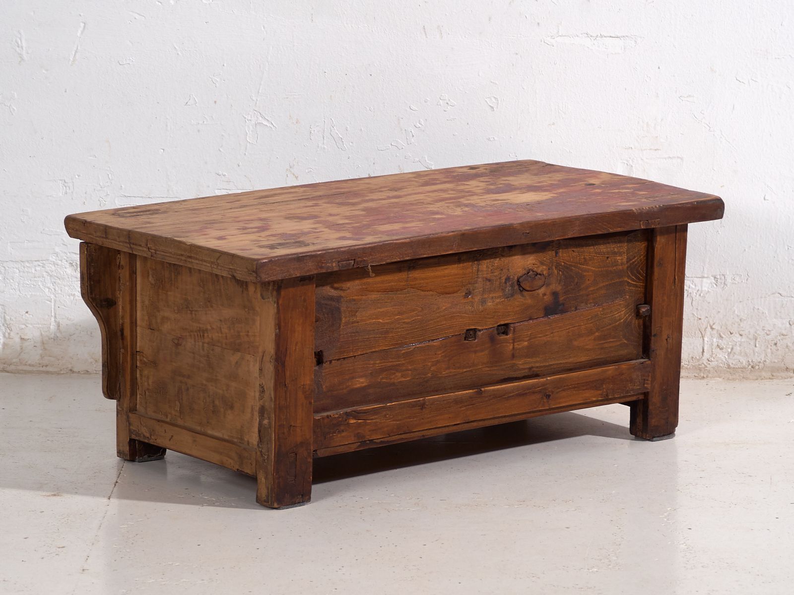 1076.0 Polychrome Shanxi Kang Table With Two Drawers – China, Circa 1930 photo