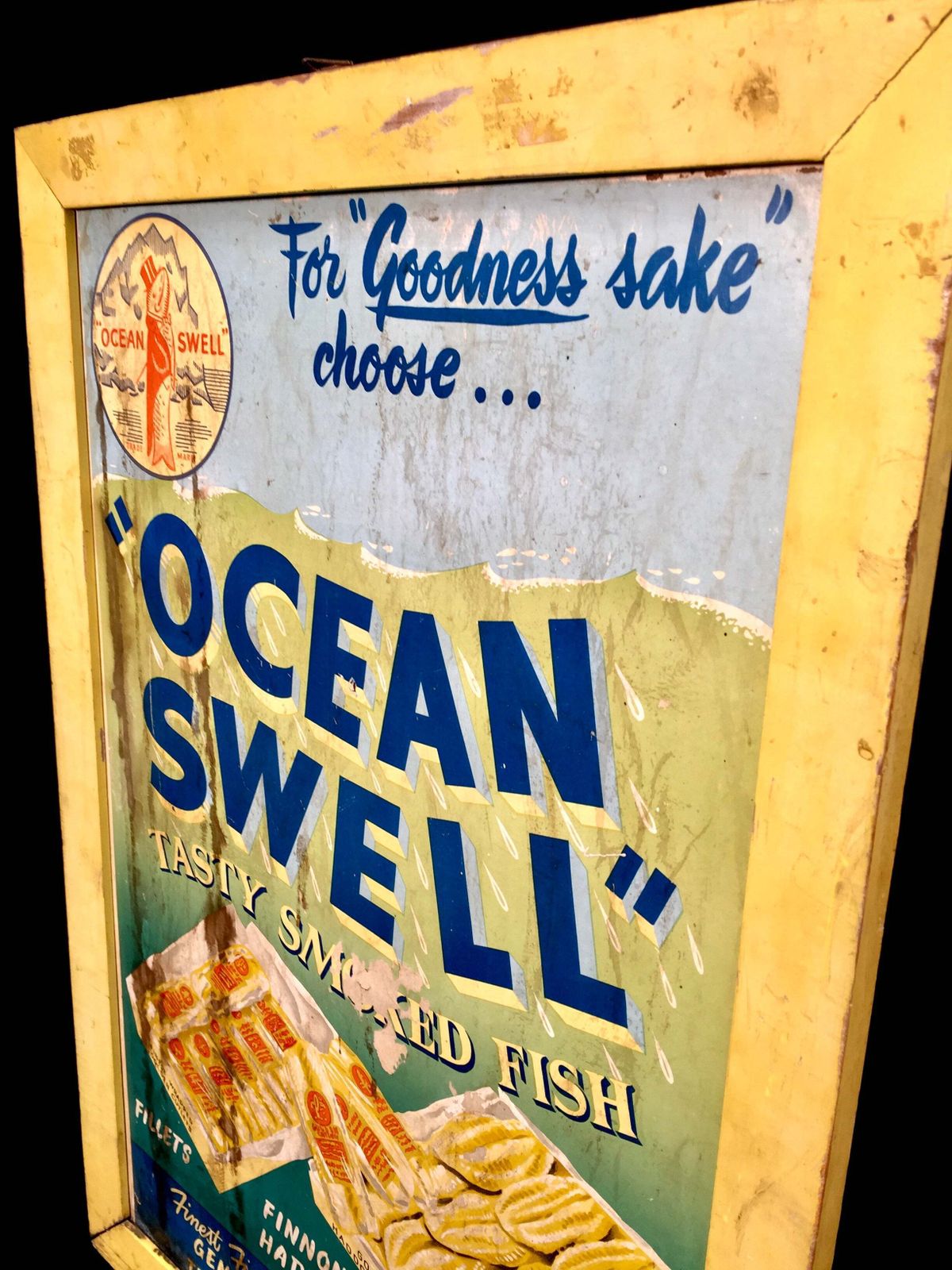 Antique Advertising   Wall Hanging Ocean Swell Grimsby Showcard Sign Poster photo furniture
