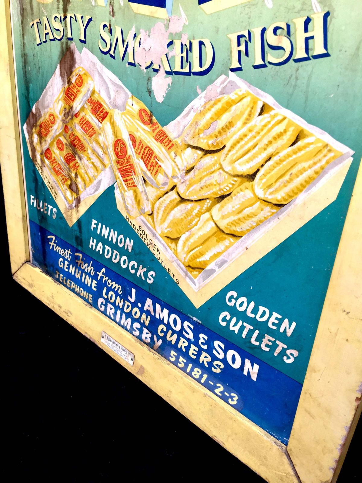 Antique Advertising   Wall Hanging Ocean Swell Grimsby Showcard Sign Poster photo for sale