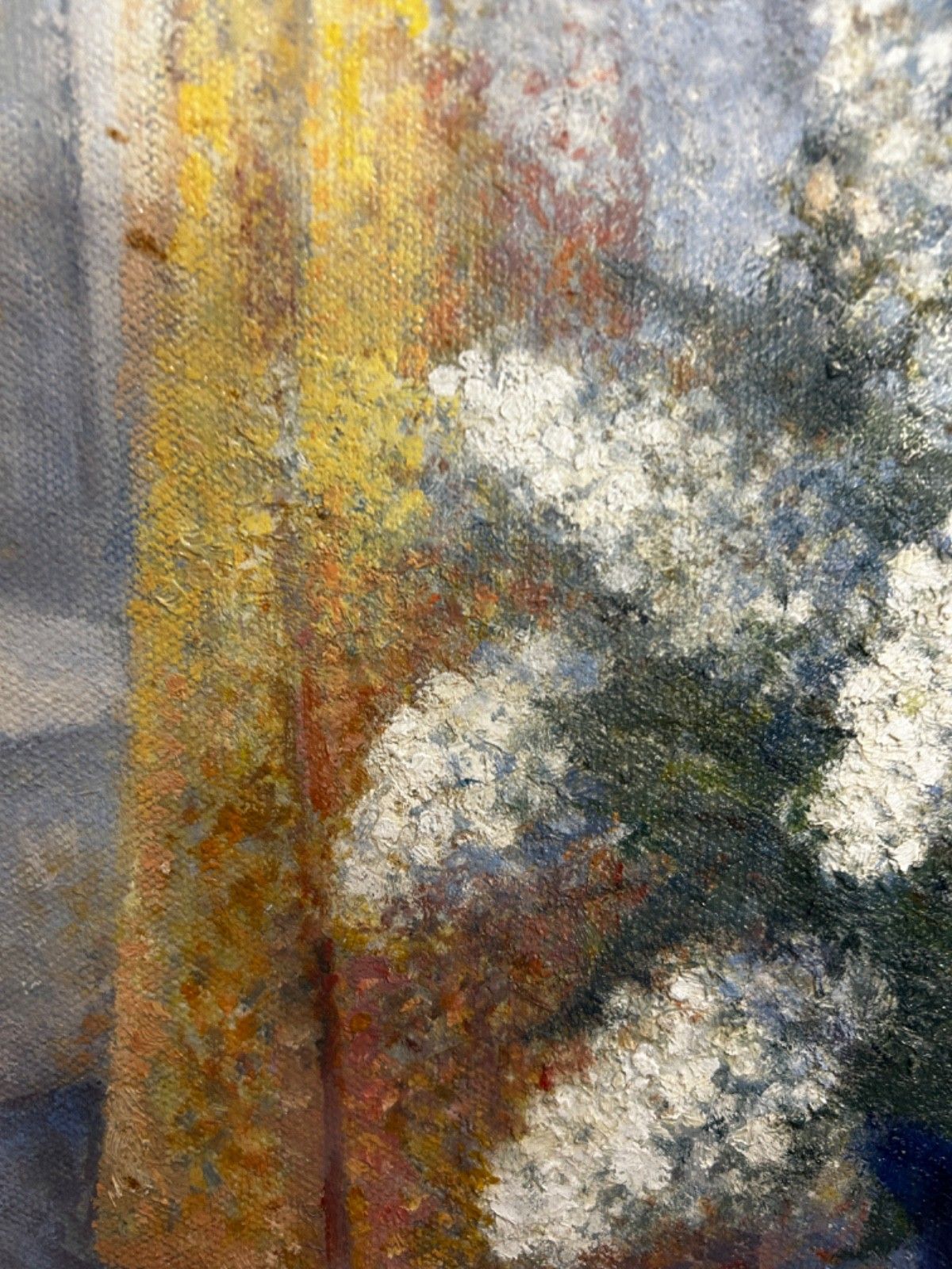 photo for sale Oil On Canvas Still Life Lilac Spring Flowers Decorative Signed And Framed 1980