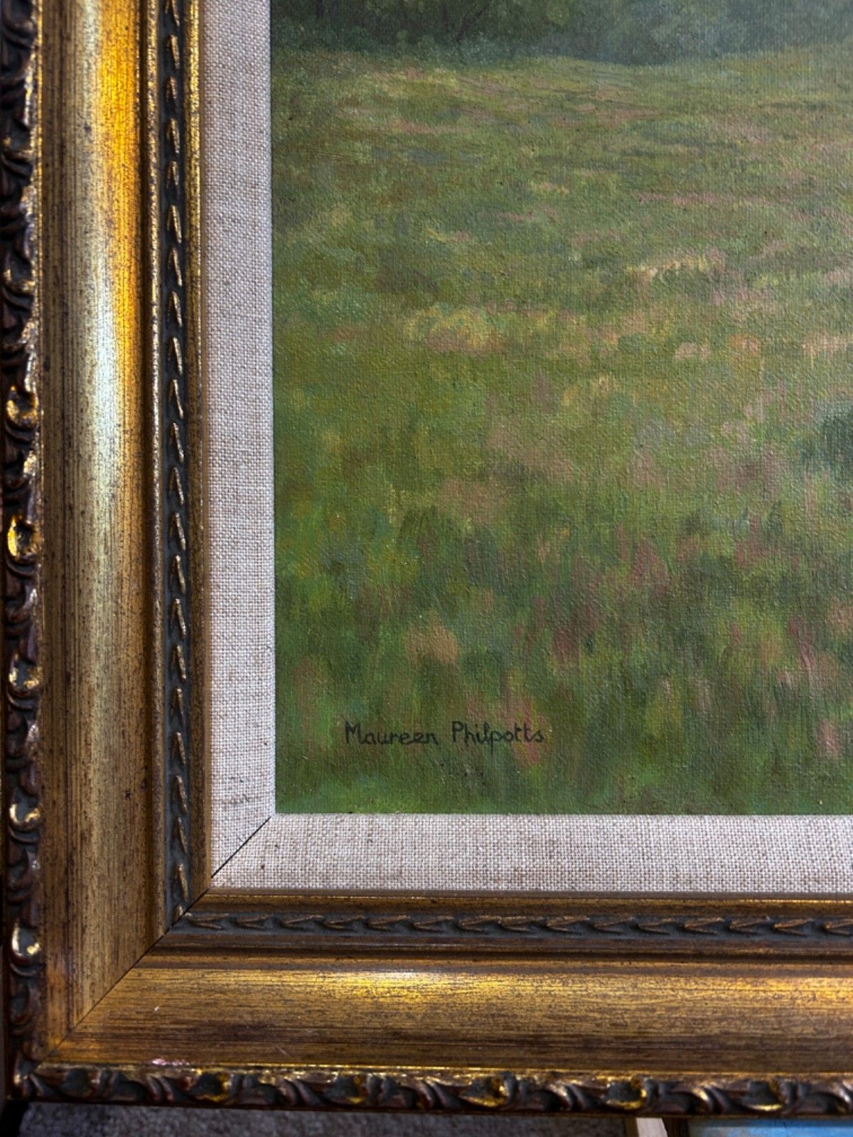 photo furniture Oil On Canvas  Horse  Mid Century Signed Framed 1960/70's Portrait Landscape