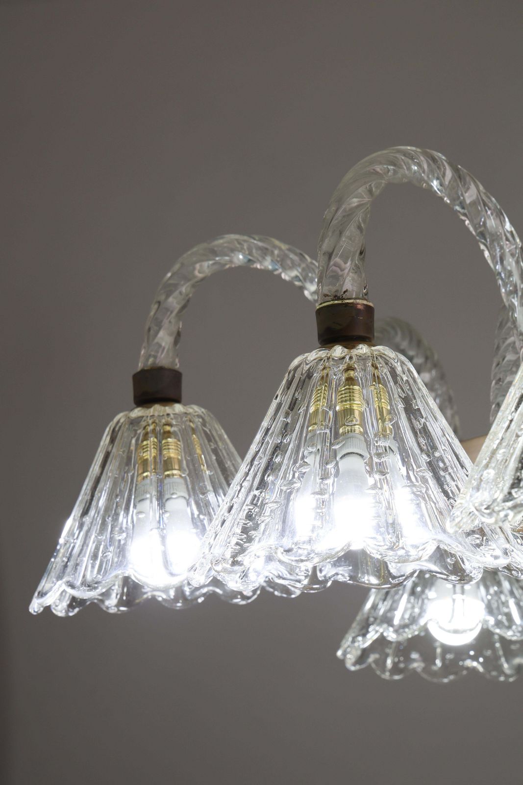 photo buy Museal 8 Light Art Decò Barovier E Toso Chandelier, Murano "Bubble" Glass, 1950s