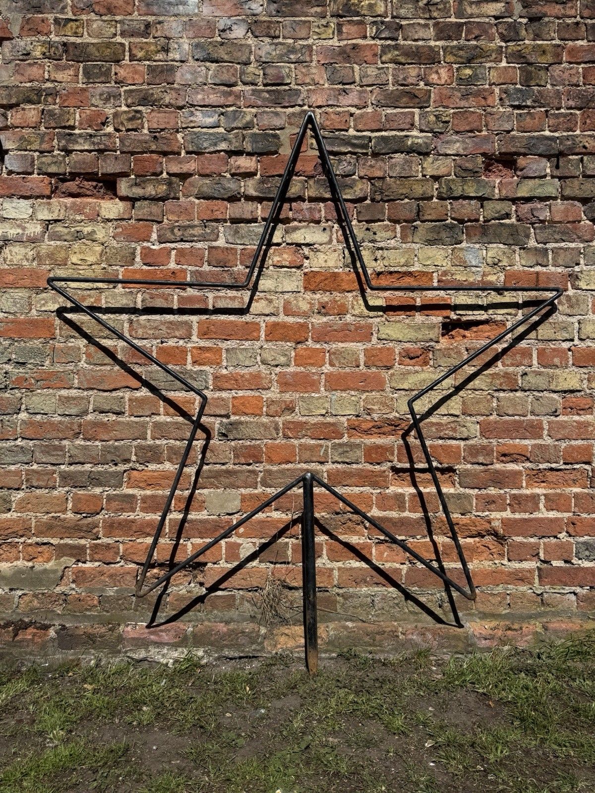 Xl Black Metal Star Garden Stake Display Sculpture Christmas Wedding Decor photo buy