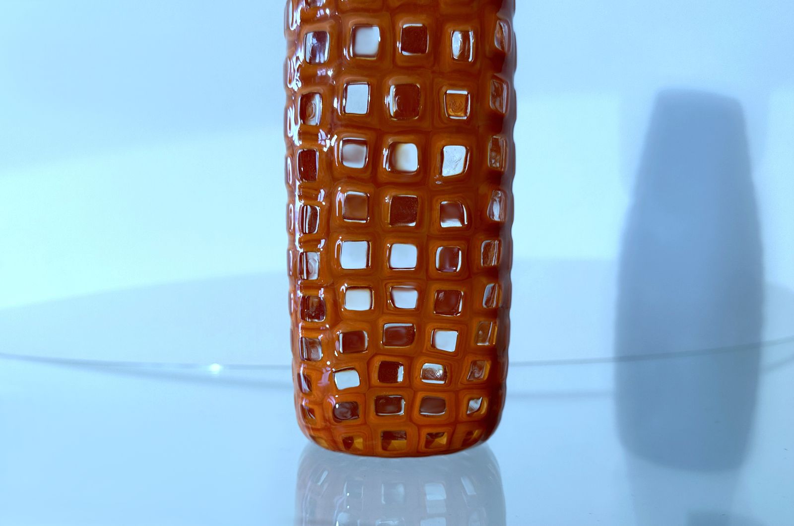 Venini Vase By Tobia Scarpa Mod. Occhi Red / Orange   Murano Glass photo for sale