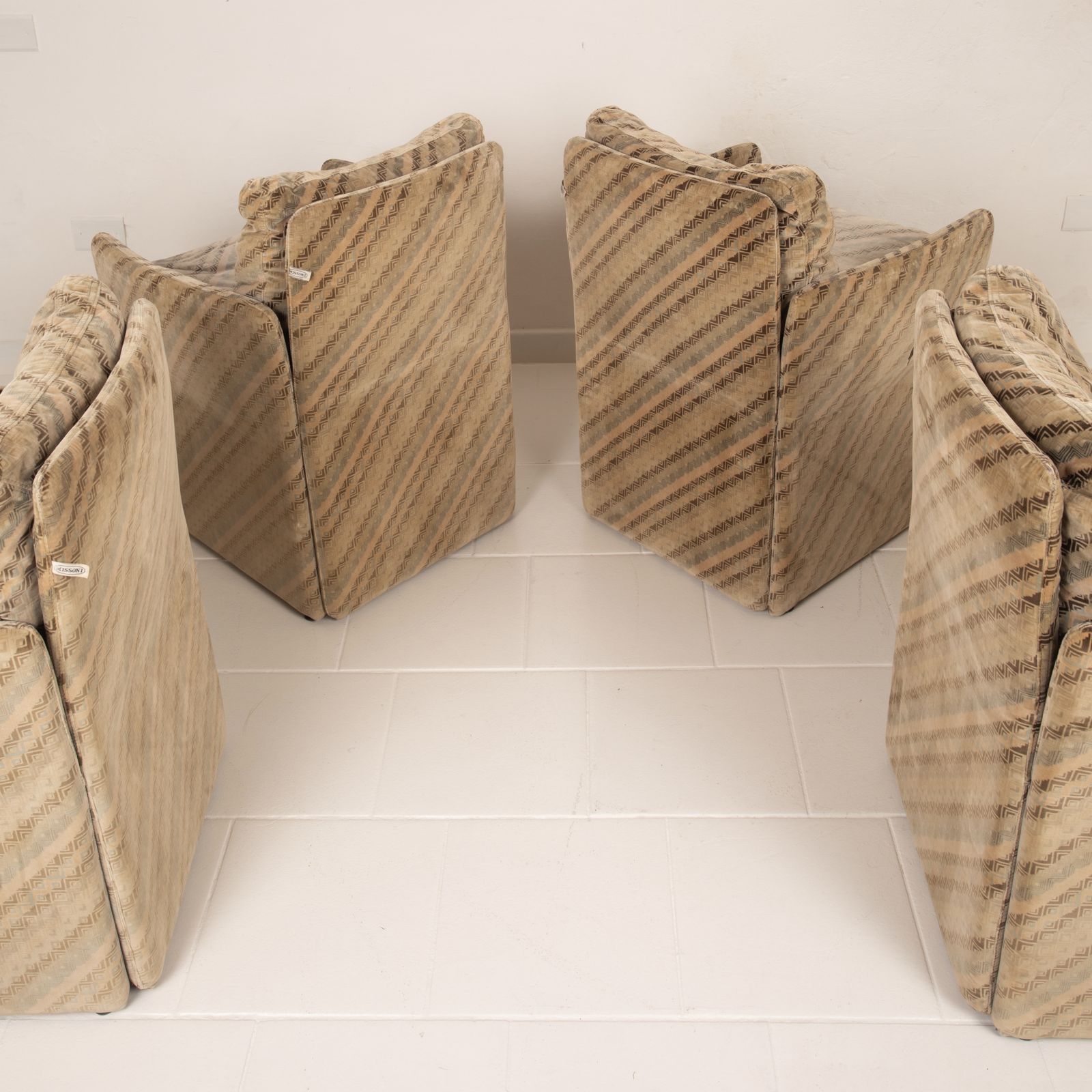 Set Of 4 Salpol Armchairs By Angelo Mazzola In Collaboration With Missoni photo 2079.02