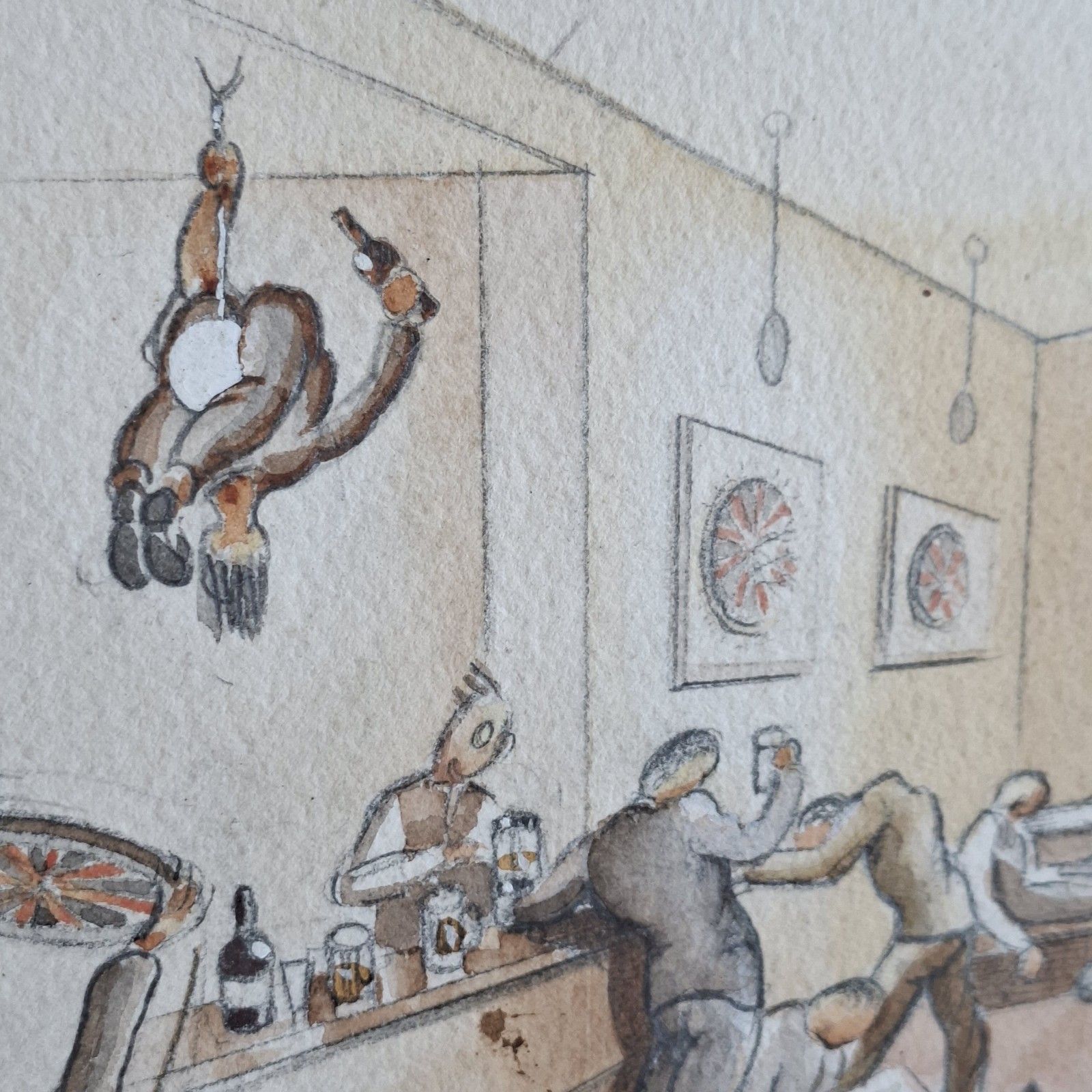 Original Ww2 Political Cartoon Signed R Margusen There'll Always Be An England photo for sale