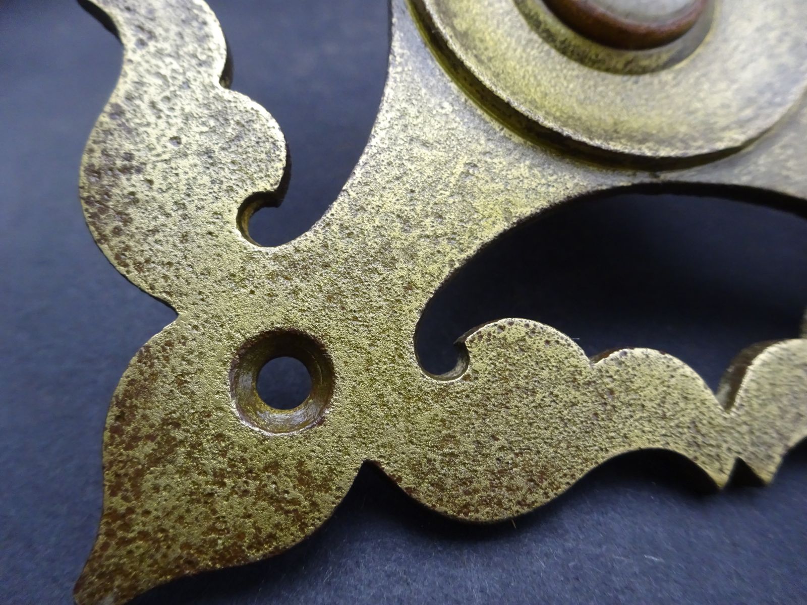 Reclaimed Antique Brass Quatrefoil Door Bell photo buy