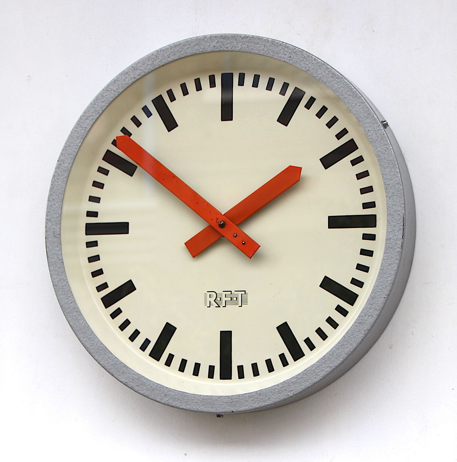 Dated 1968 East German Vintage Factory Wall Clock. Fully Guaranteed. London Timepiece photo furniture