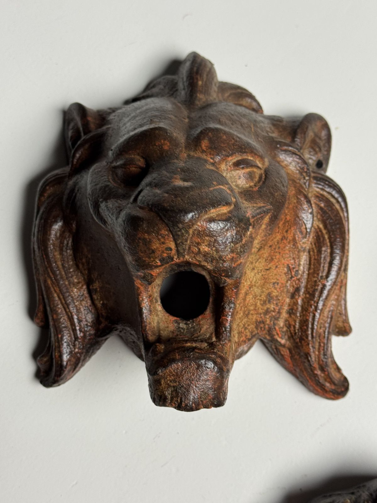 Set Of 3 Cast Iron Lion Heads, 1800s photo vinterior