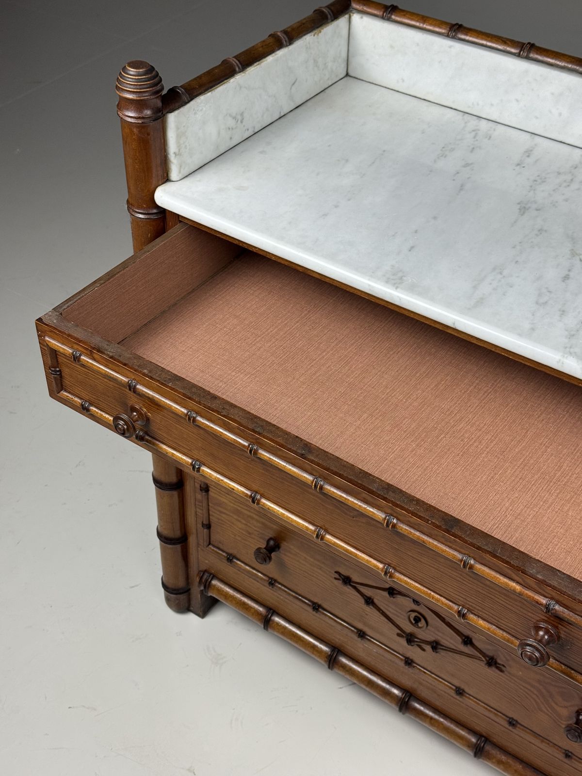 1877.0 Faux Bamboo Chest Of Drawers 1900 photo