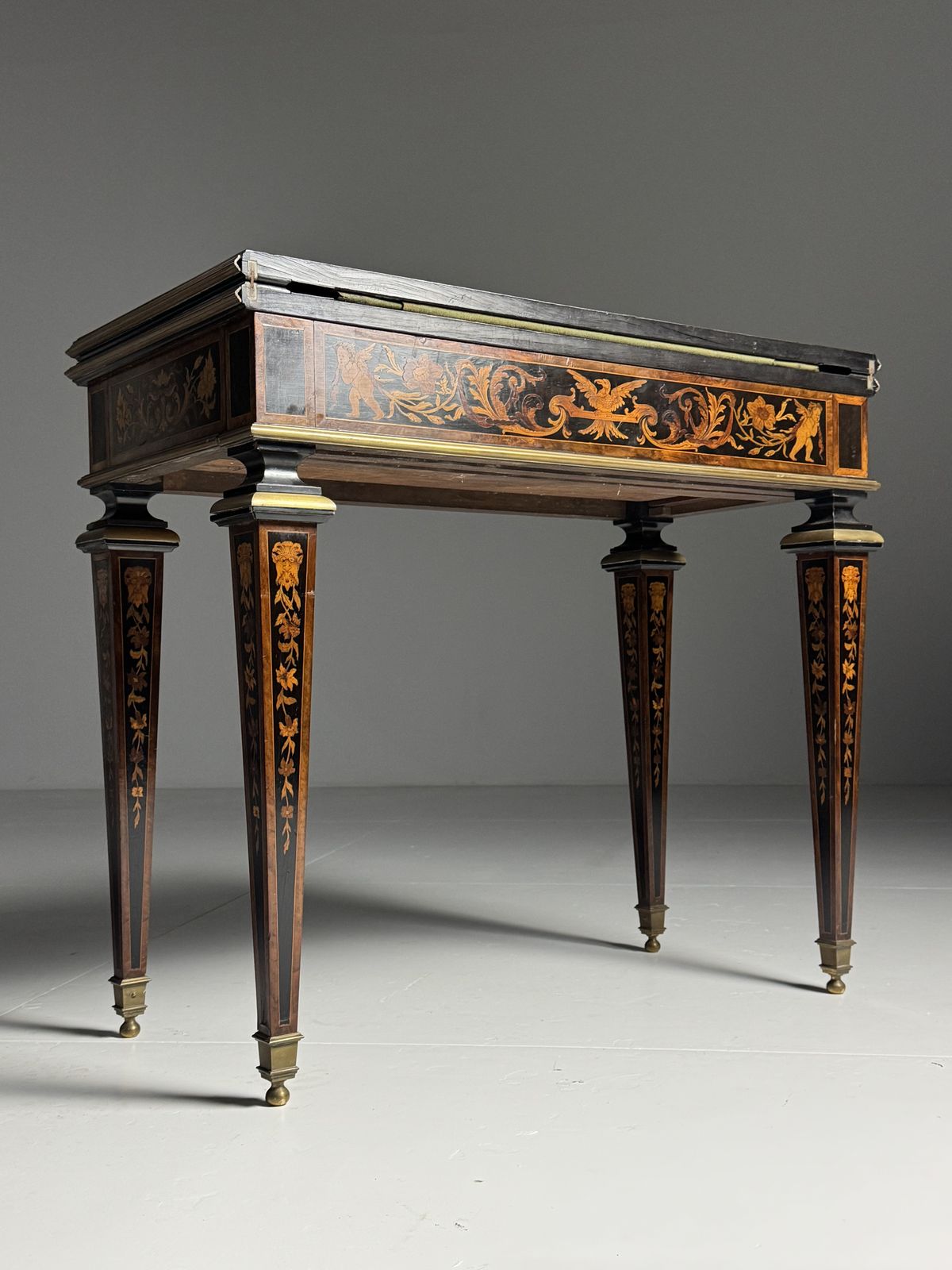 French 19th Century Marquetry Gaming Table photo furniture