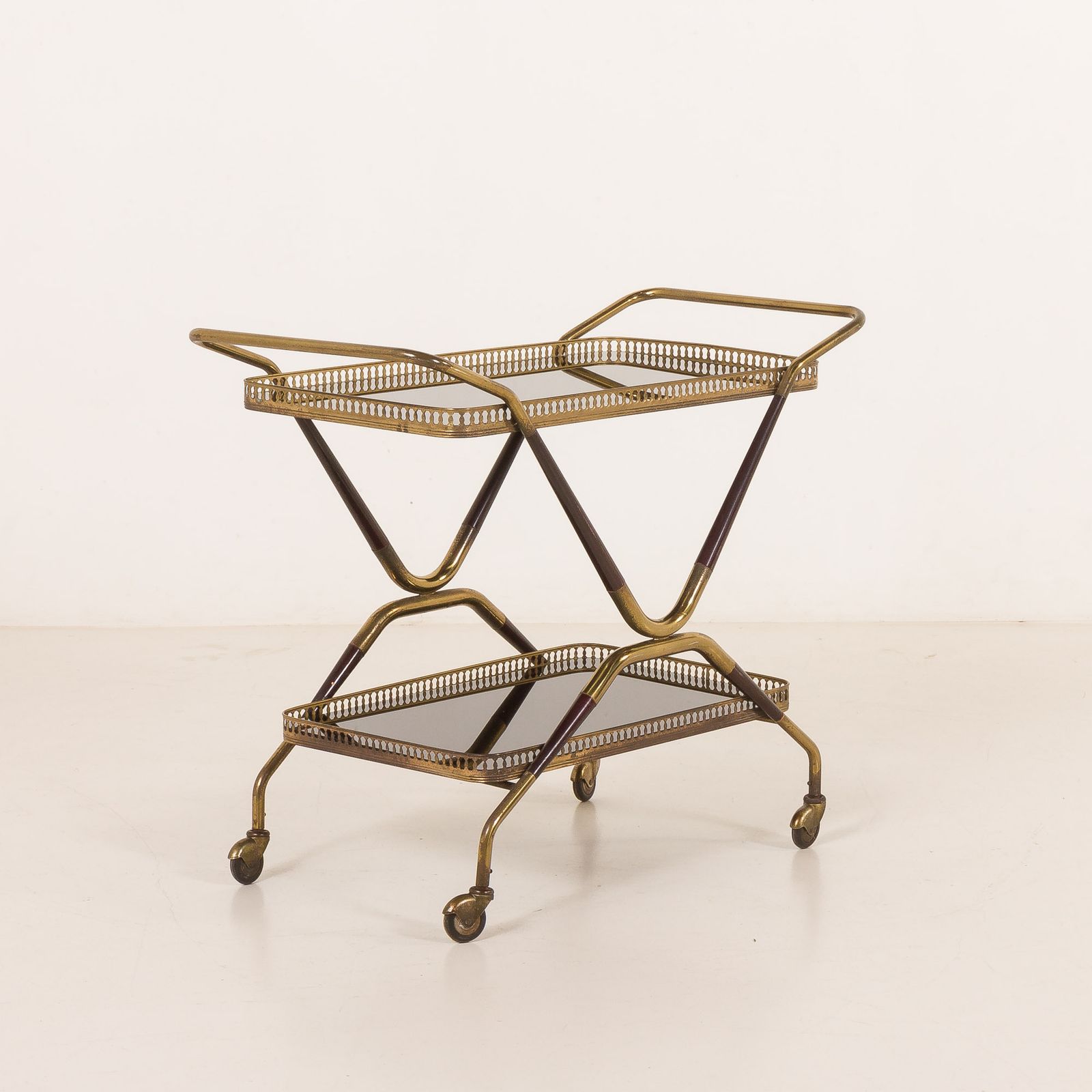 Italian Mid Century Brass Bar Cart, Serving Trolley, 1960s photo buy
