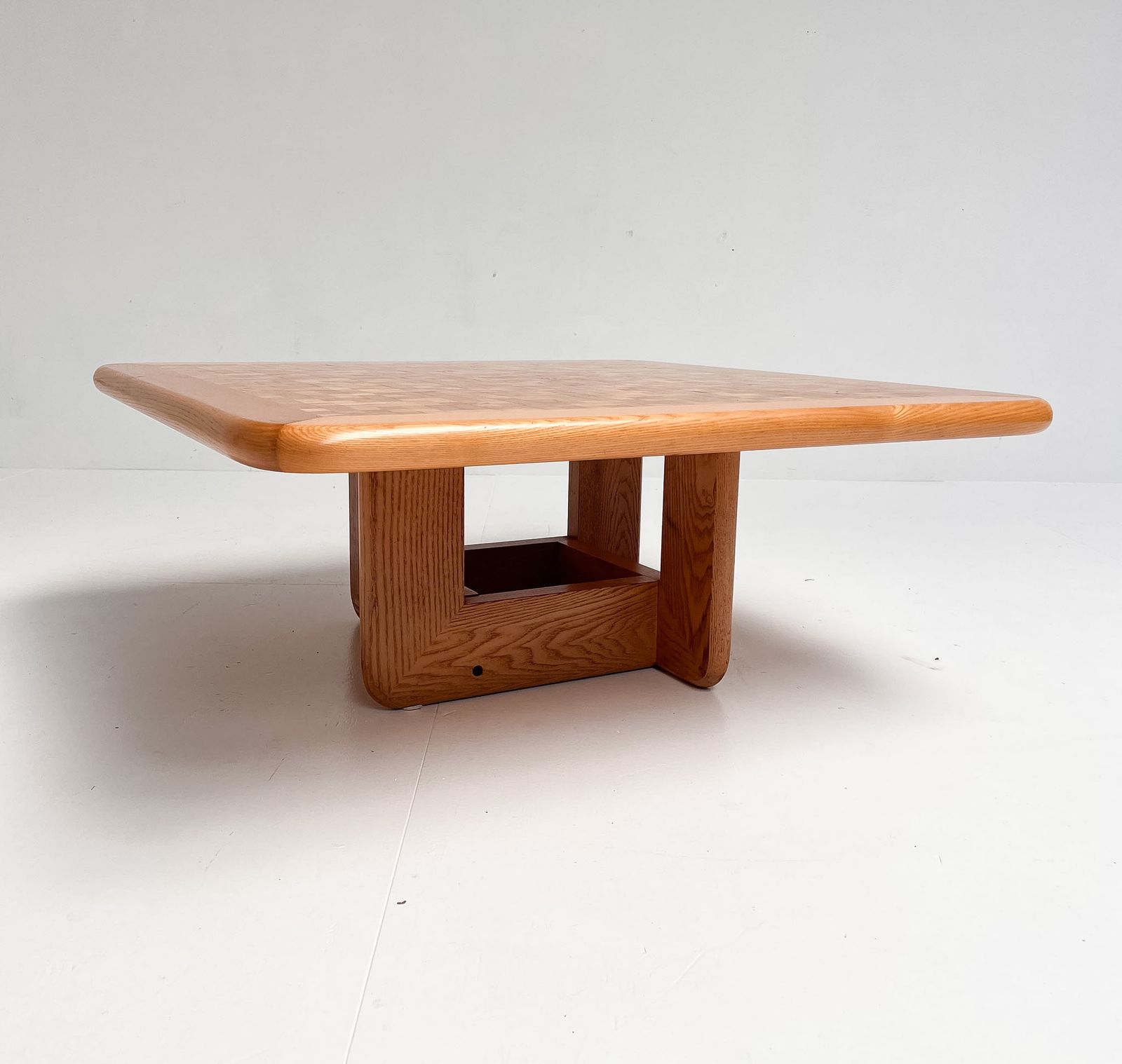 Beechwood Mosaic Inlaid Coffee Table Attributed To Middelboe And Lindum, 1970s photo vinterior