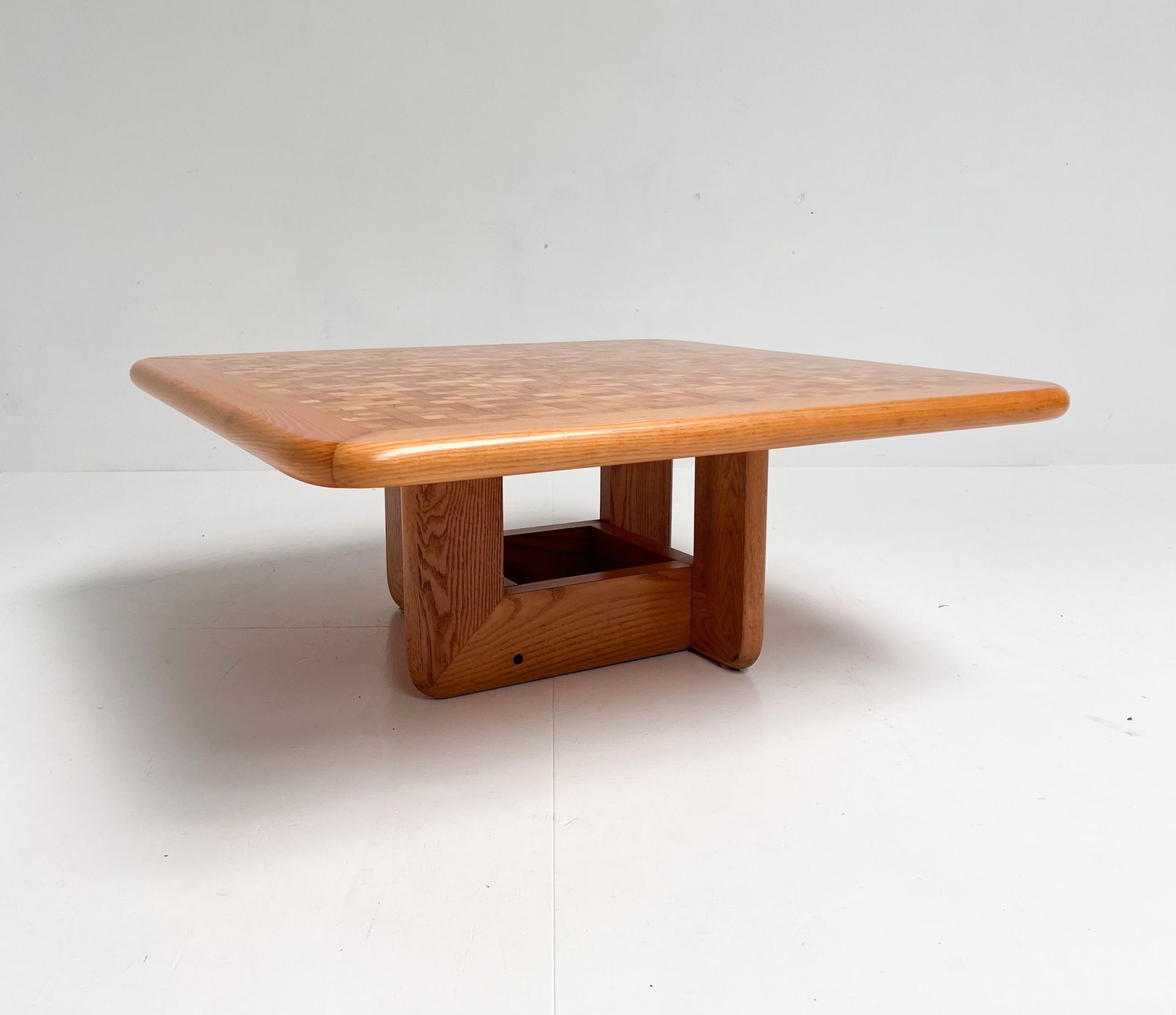 Furniture Beechwood Mosaic Inlaid Coffee Table Attributed To Middelboe And Lindum, 1970s photo