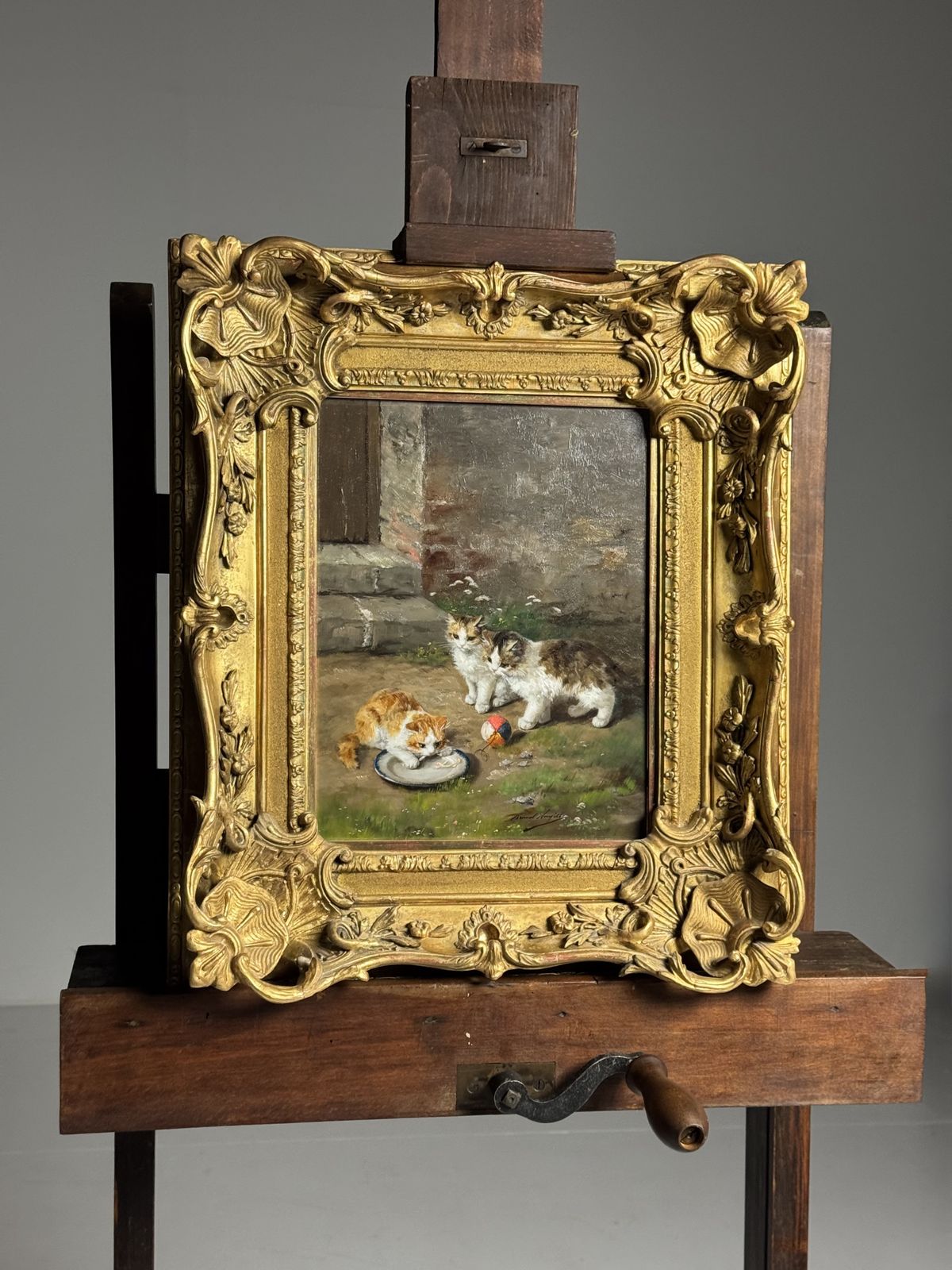 photo buy Painting – Alfred Arthur Brunel De Neuville (1852–1941) Playing Kittens