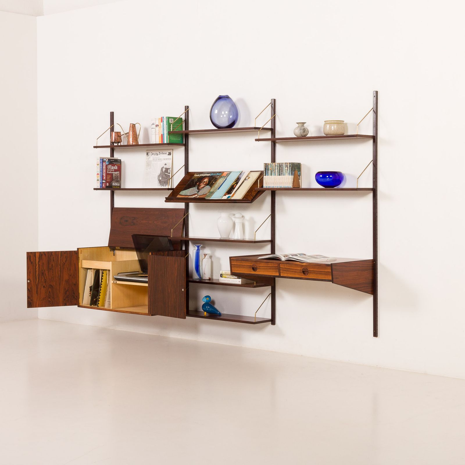 Hansen And Guldborg Rosewood Wall Unit With A Desk, Denmark 1960s photo vinterior