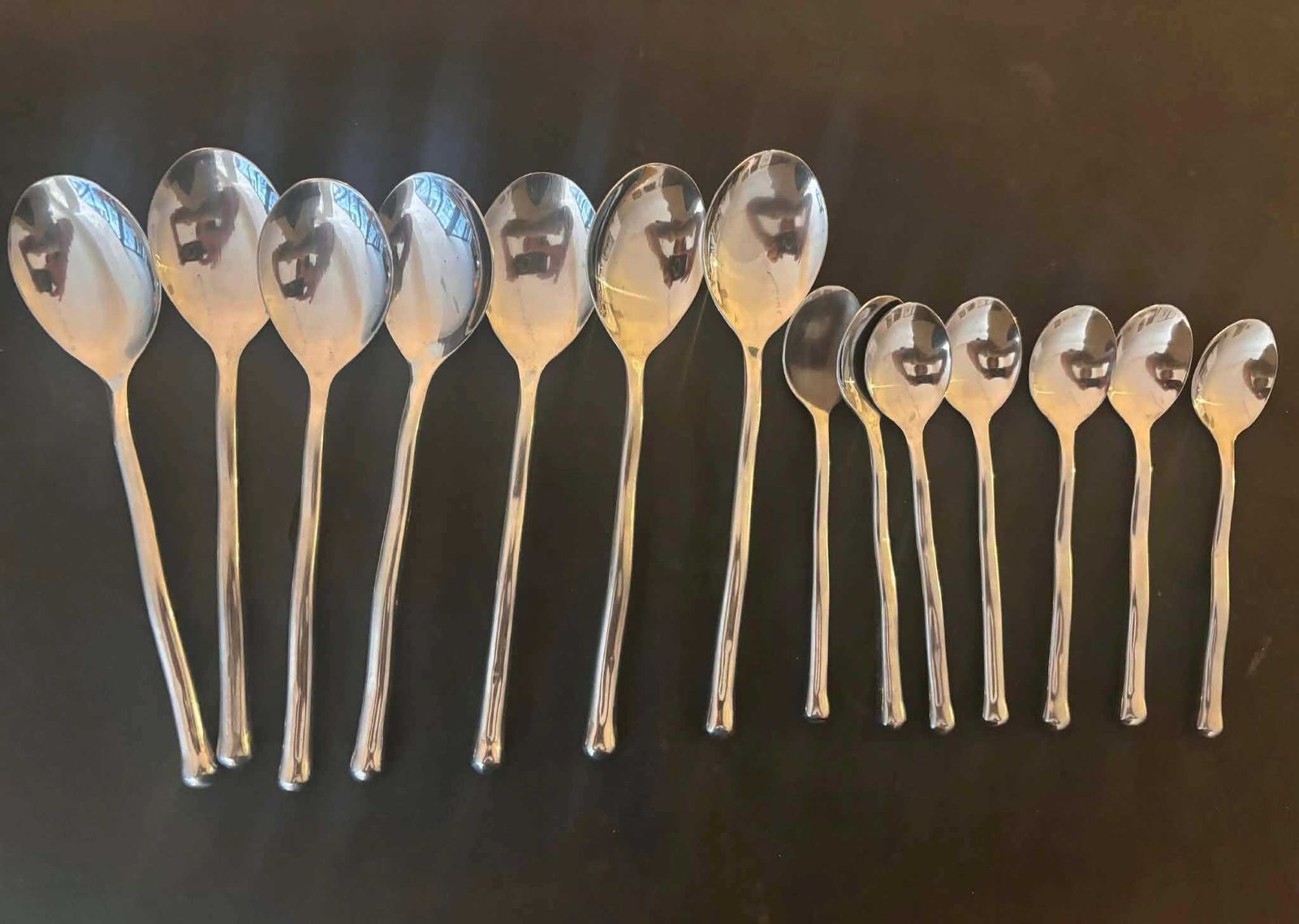 269.0 French Twisted Flatware Set For 7, Brutalist Medieval Style photo