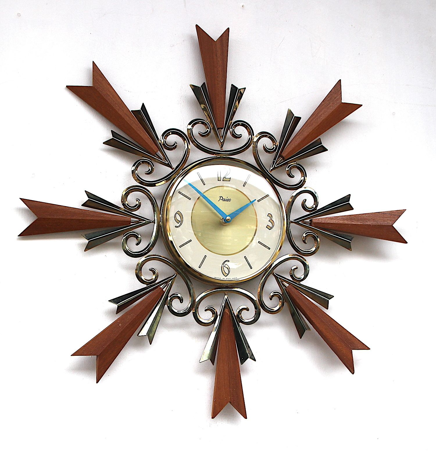 Huge 51cm 1970s British Sunburst Vintage Wall Clock. Fully Guaranteed. London Timepiece. photo for sale
