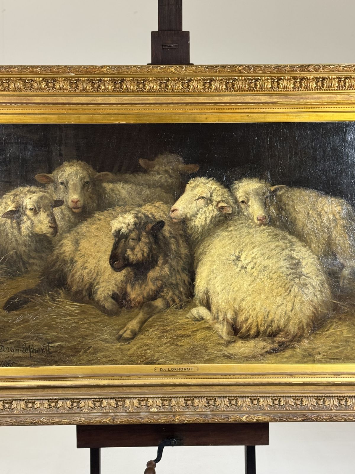photo buy Painting Of Sheep In The Stable By D. Van Lokhorst, 19th Century