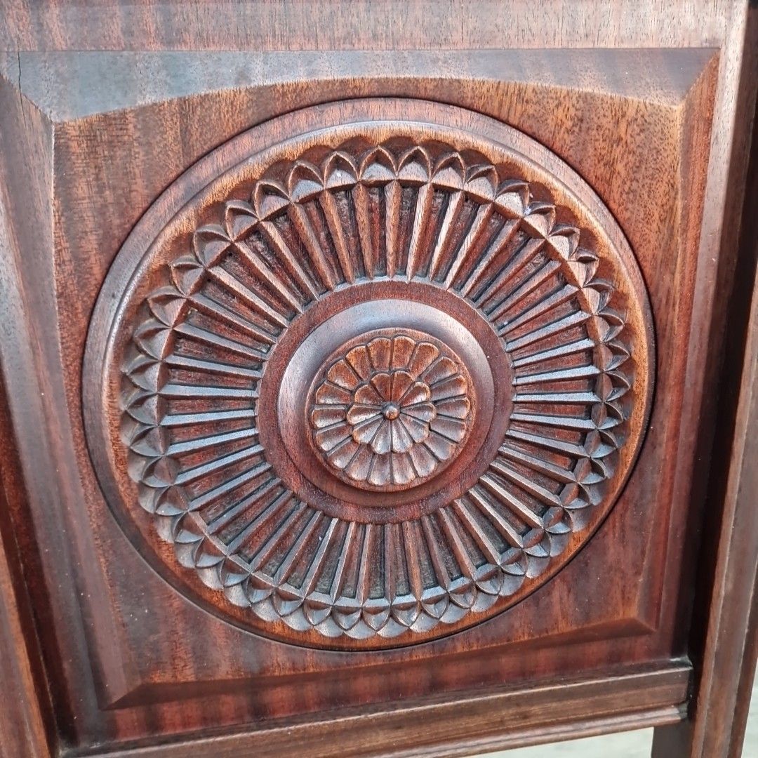 Antique Carved Wooden Chair Rush Seat Decorative Hall Neo Basque Style Walnut photo vinterior