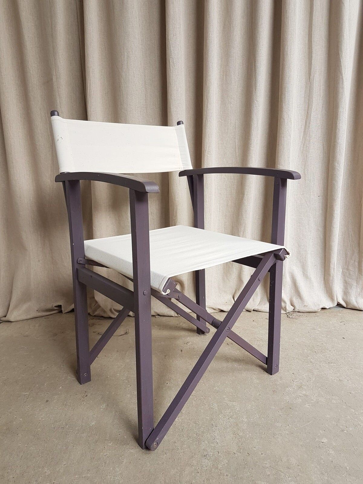 Vtg Mid Century 70s Painted Teak Directors Armchair Side Desk Chair Retro R441 photo Furniture