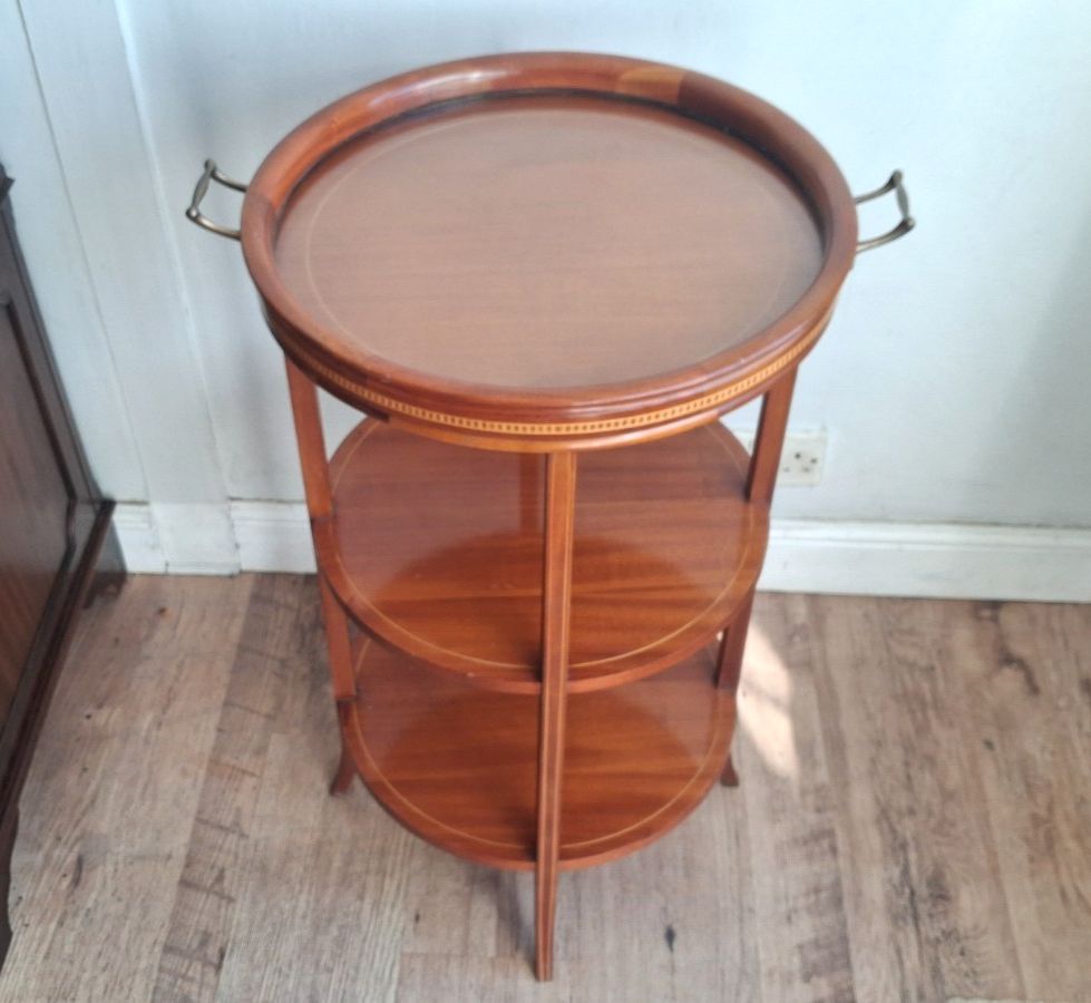 Elegant Edwardian Mahogany 3 Tier Butlers Tray Top Drinks /Side/Occasional Table photo Furniture