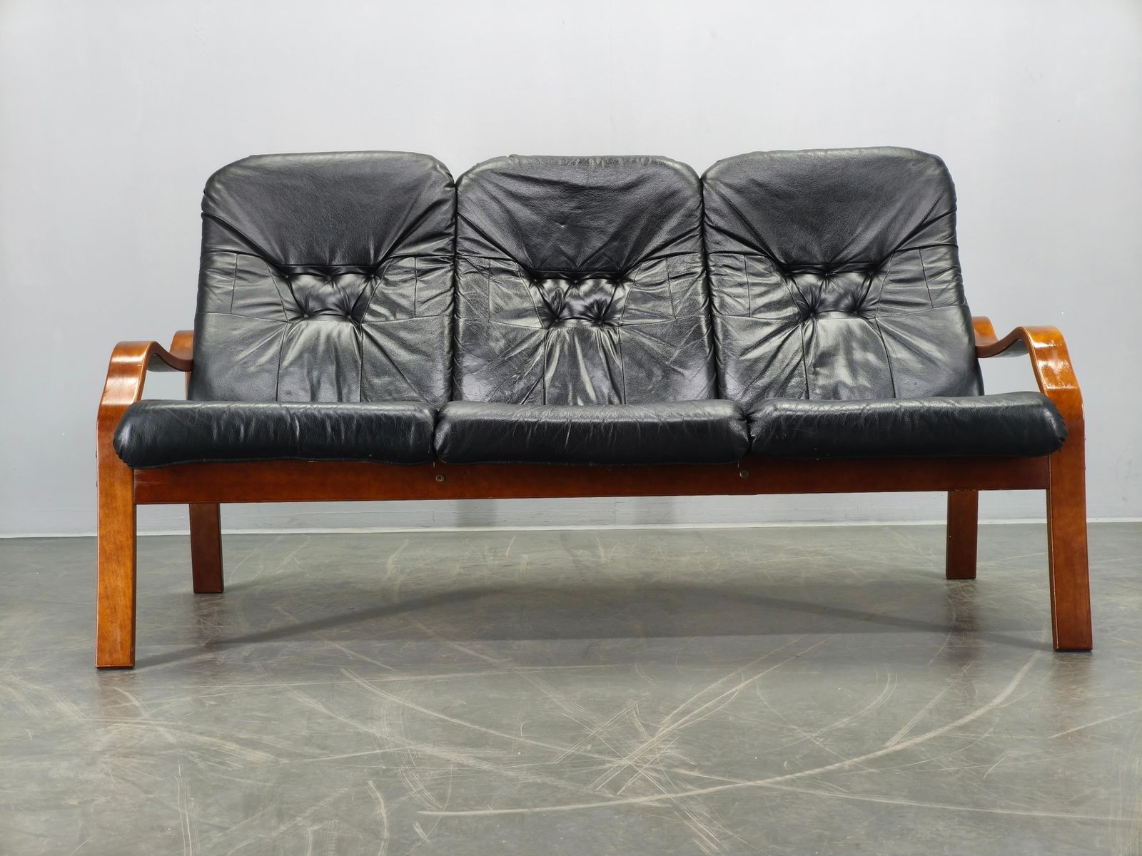 Scandinavian Leather Sofa In The Style Of Alvar Aalto, 1970s photo furniture