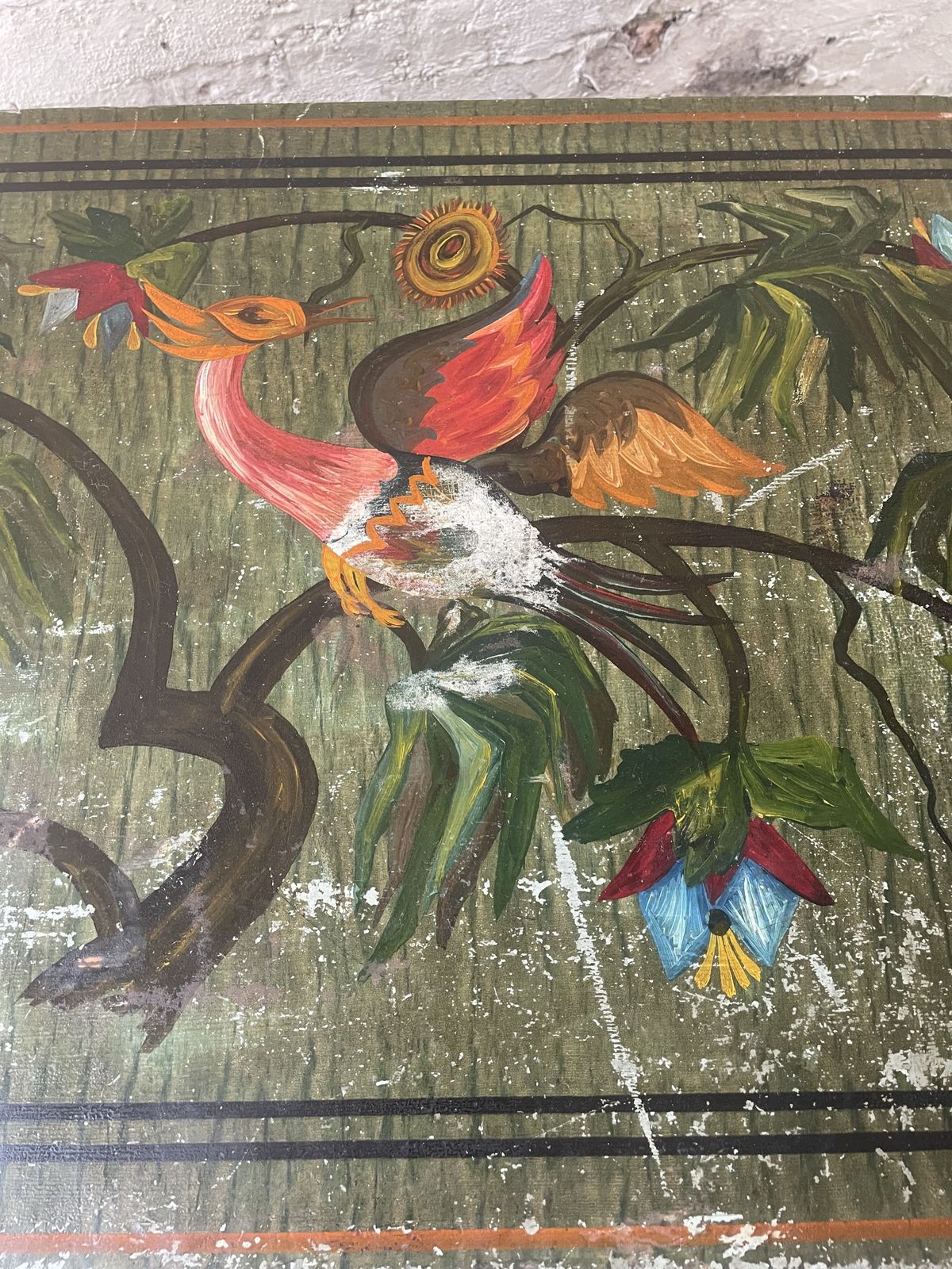 Vintage European Folk Art Painted Chest photo buy