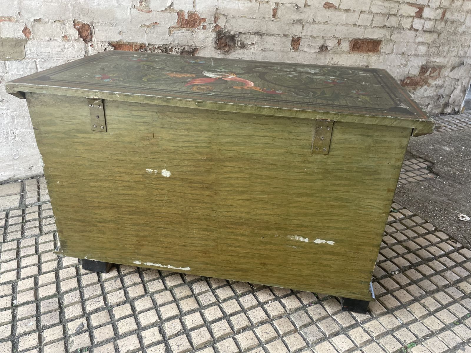 photo for sale Vintage European Folk Art Painted Chest