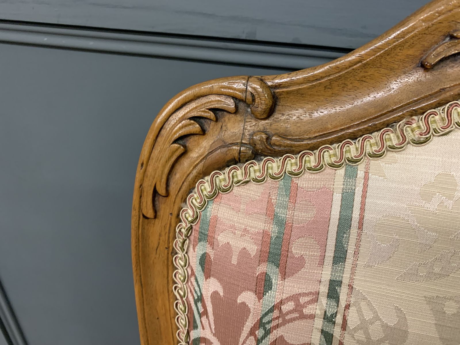 photo furniture Pair Of French Carved Walnut Armchairs