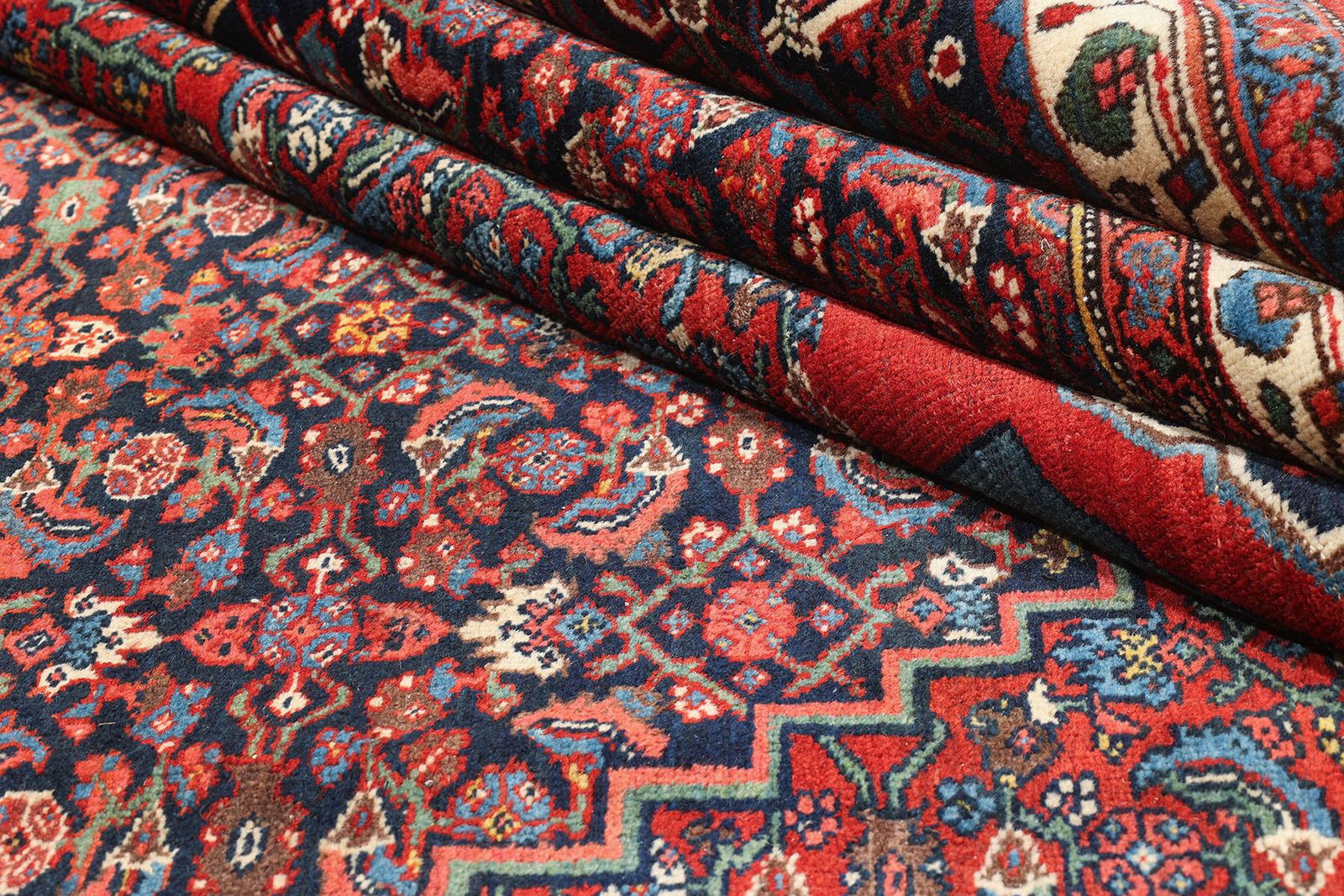 Antique Bijar Rug, 1890, 467 × 335 Cm, Deep Red And Navy photo buy