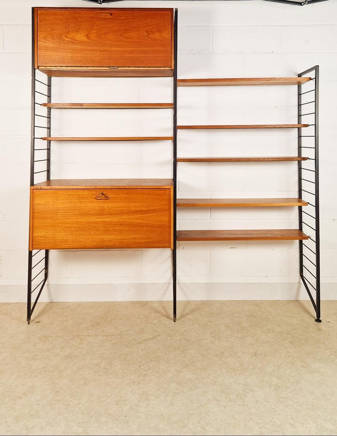 Staples Ladderax Vintage 1960s Mid Century 2 Bay Danish Design Cabinet Sideboard Shelf System Pg160 photo for sale