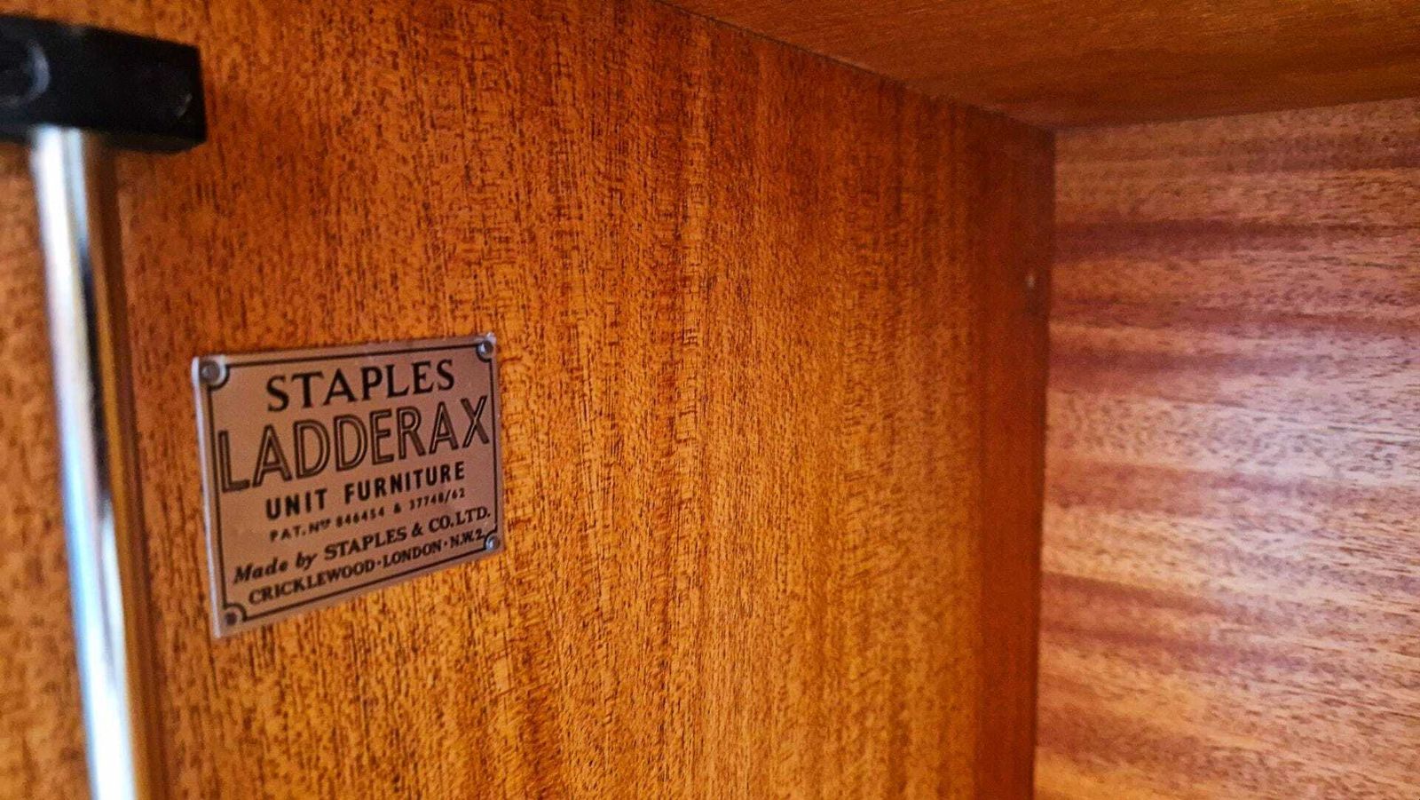 photo for sale Staples Ladderax Vintage 1960s Mid Century 2 Bay Danish Design Cabinet Sideboard Shelf System Pg160