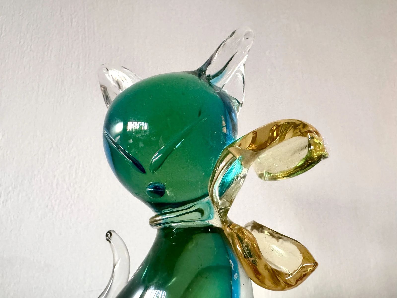 50s Alfredo Barbini Murano Cat Green Ombre