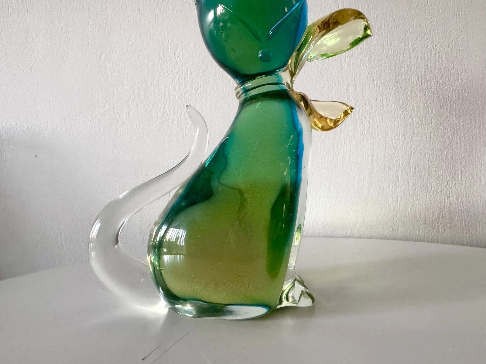 50s Alfredo Barbini Murano Cat Green Ombre photo vinterior