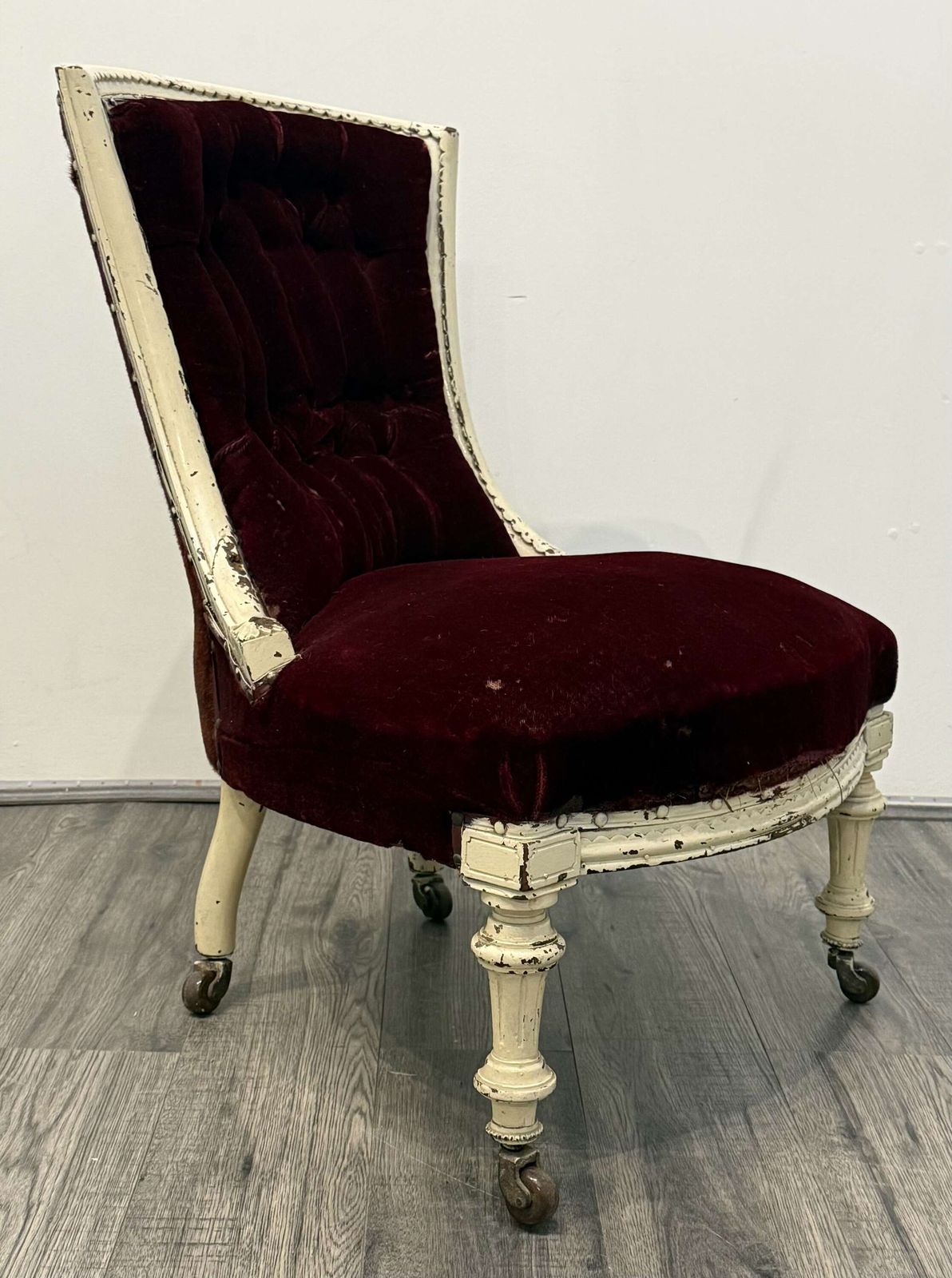 Victorian Red Velvet Chair, 1800s photo vinterior
